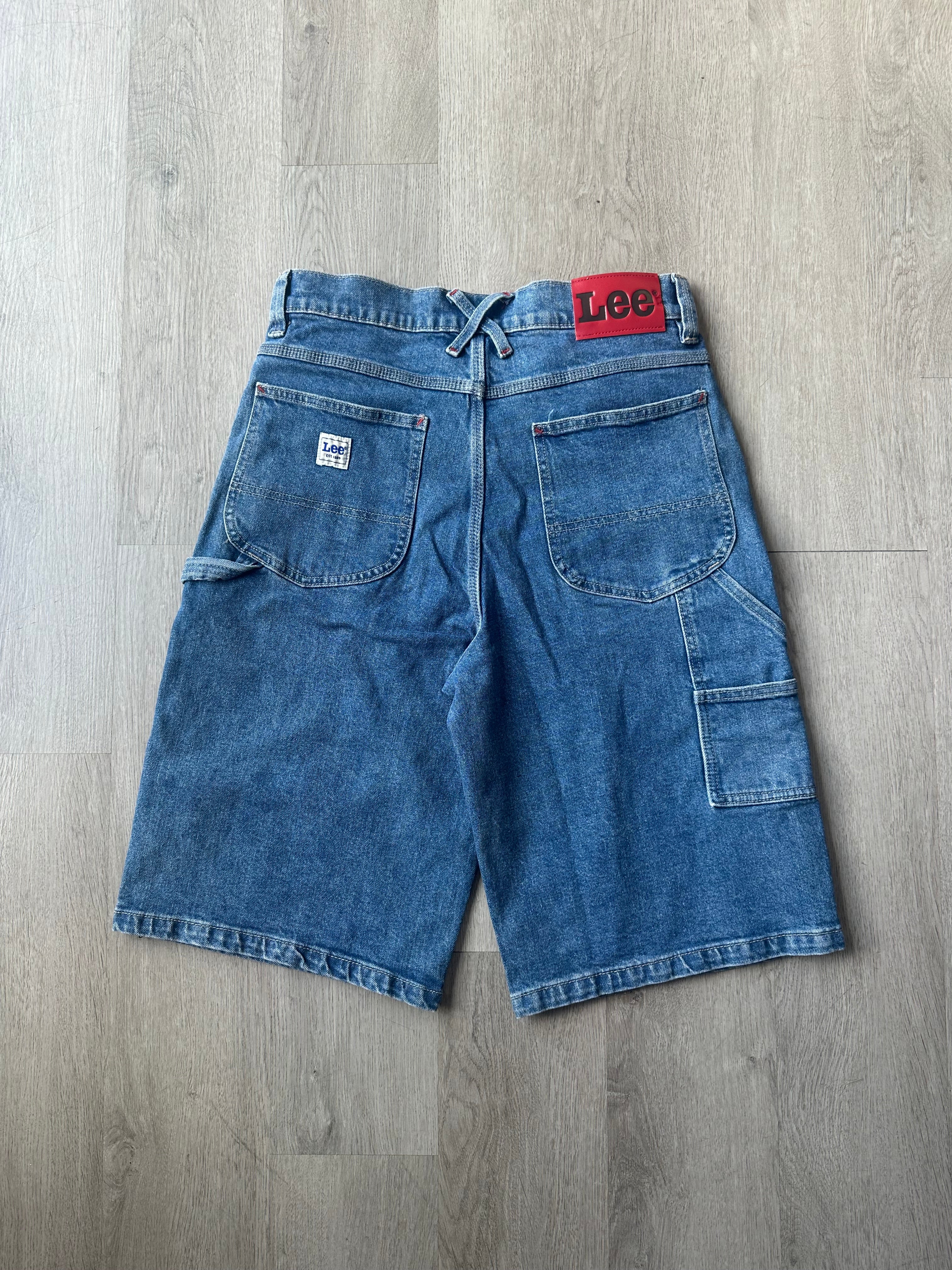 Lee Brand Indigo Wash Double Knee Jean Shorts Jorts