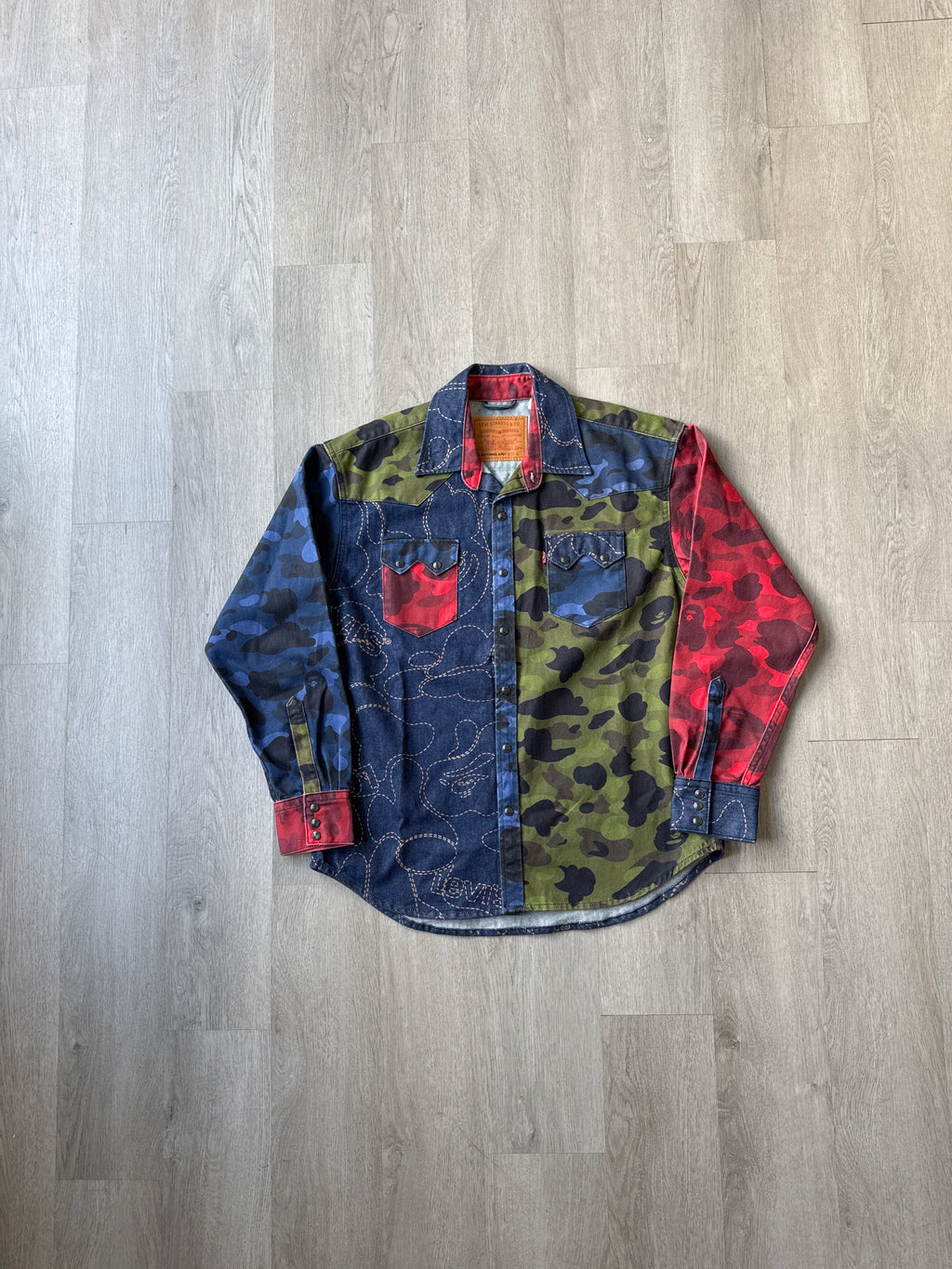 A Bathing Ape Bape x Levi’s Multicolor Camo Jacket