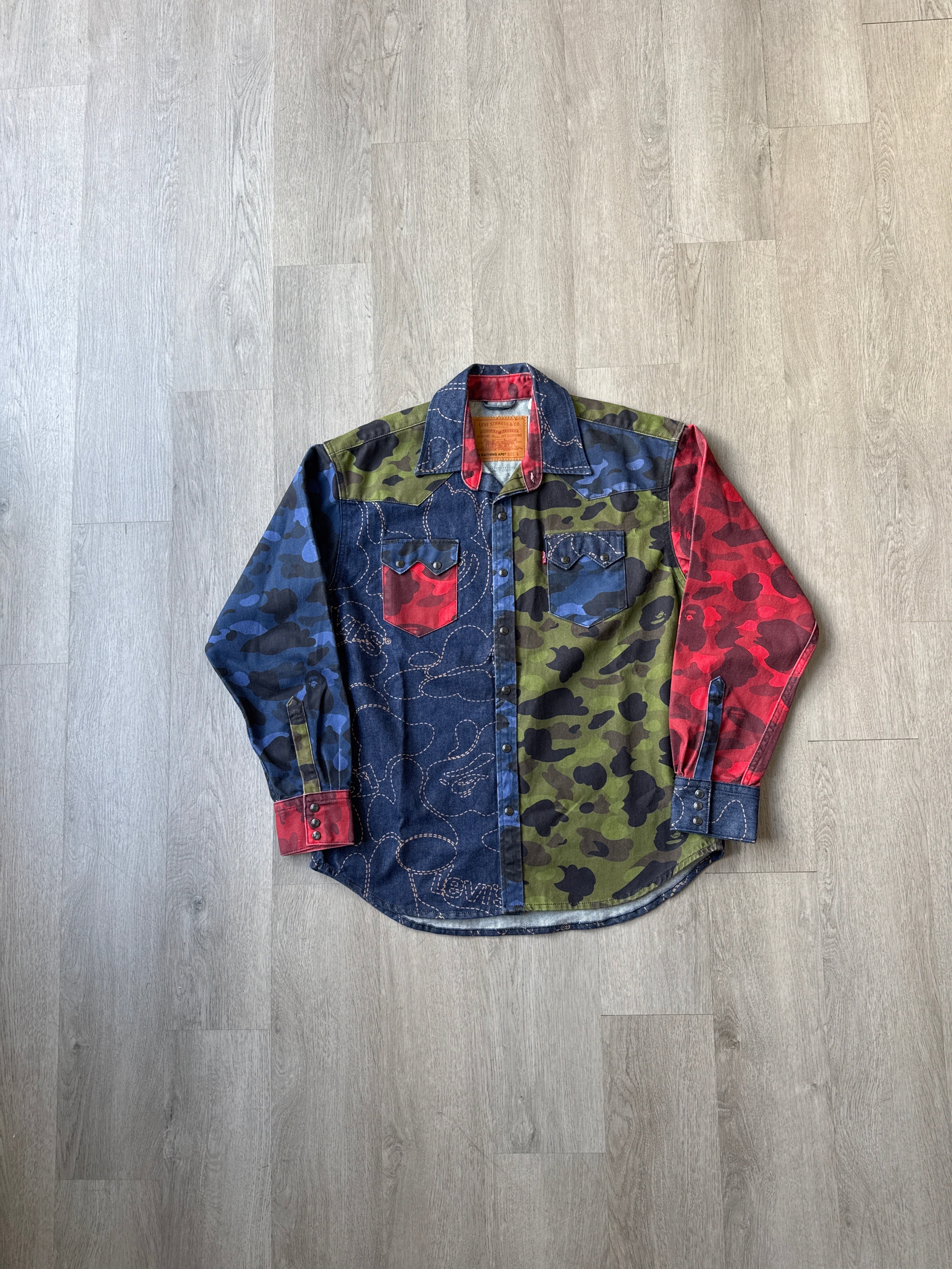 A Bathing Ape Bape x Levi’s Multicolor Camo Jacket