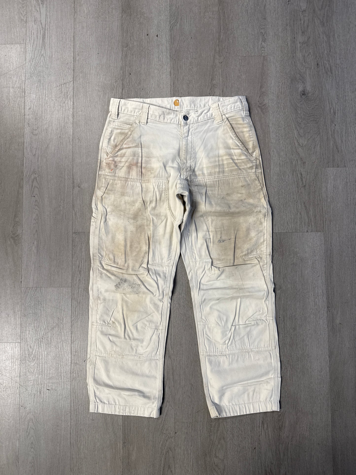 Carhartt Relaxed Fit Cream Double Knee Carpenter Pants