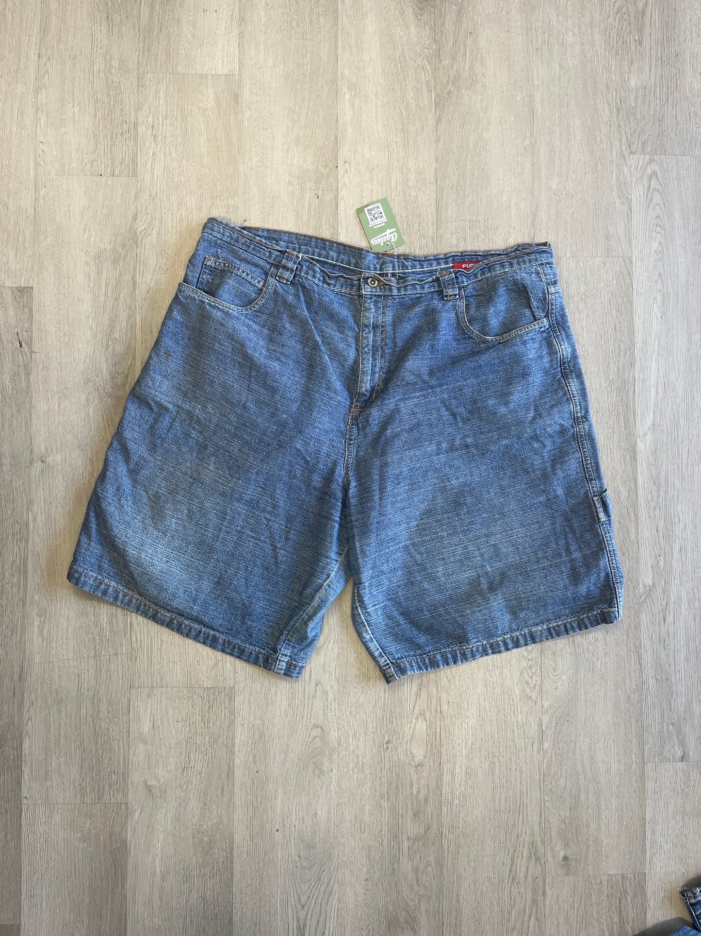 Y2K Platinum Fubu Embroidered Jorts