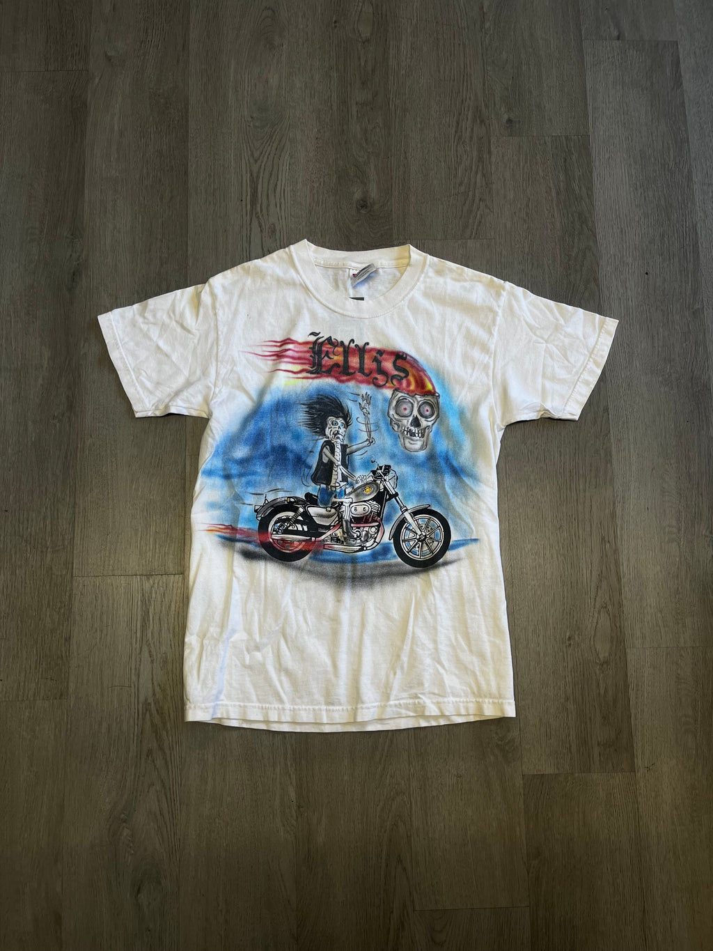 Vintage Airbrush ‘Ellis’ Skull Biker Tee