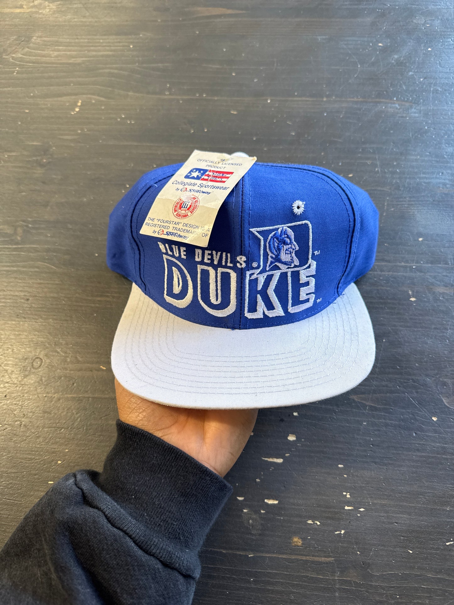 Vintage 90s Super Star Speedway Collegiate Sportswear Duke University Blue Devils Snap Back Hat