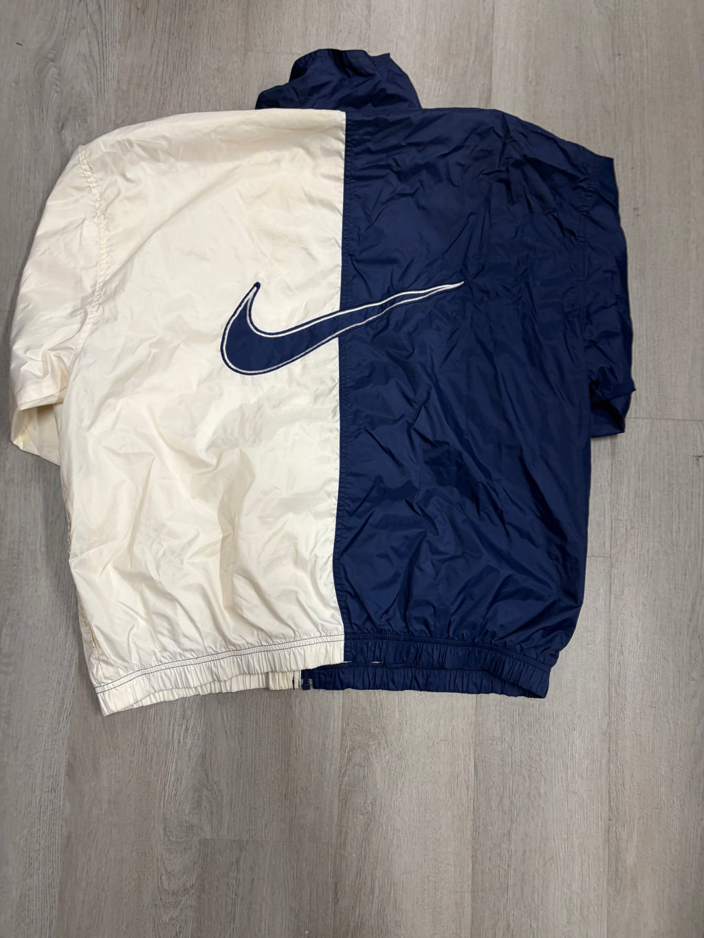 Vintage Nike Navy Blue Two Tone Swoosh Windbreaker Zip Up