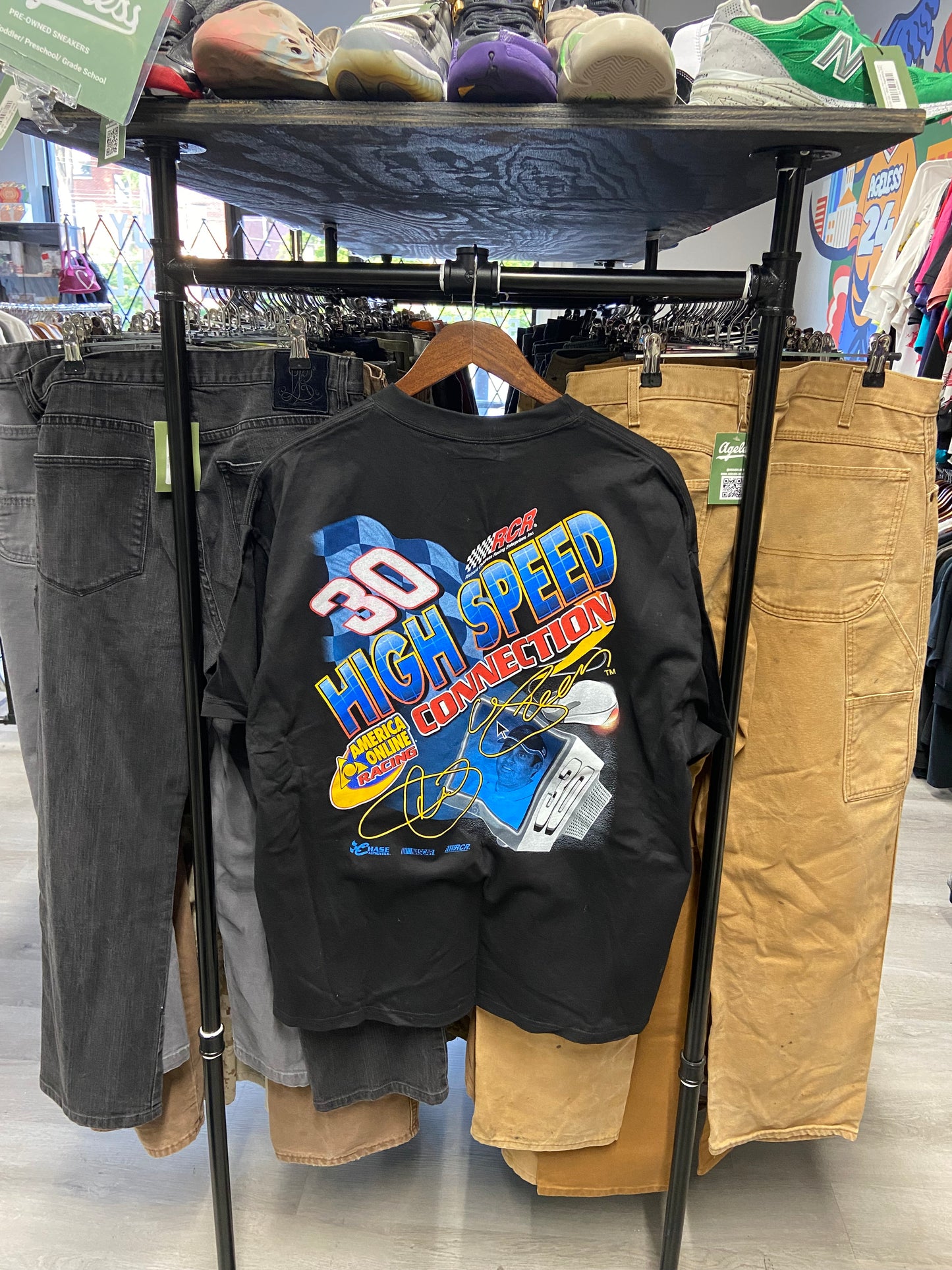 Vintage Jeff Green AOL Racing High Speed Connection NASCAR Tee