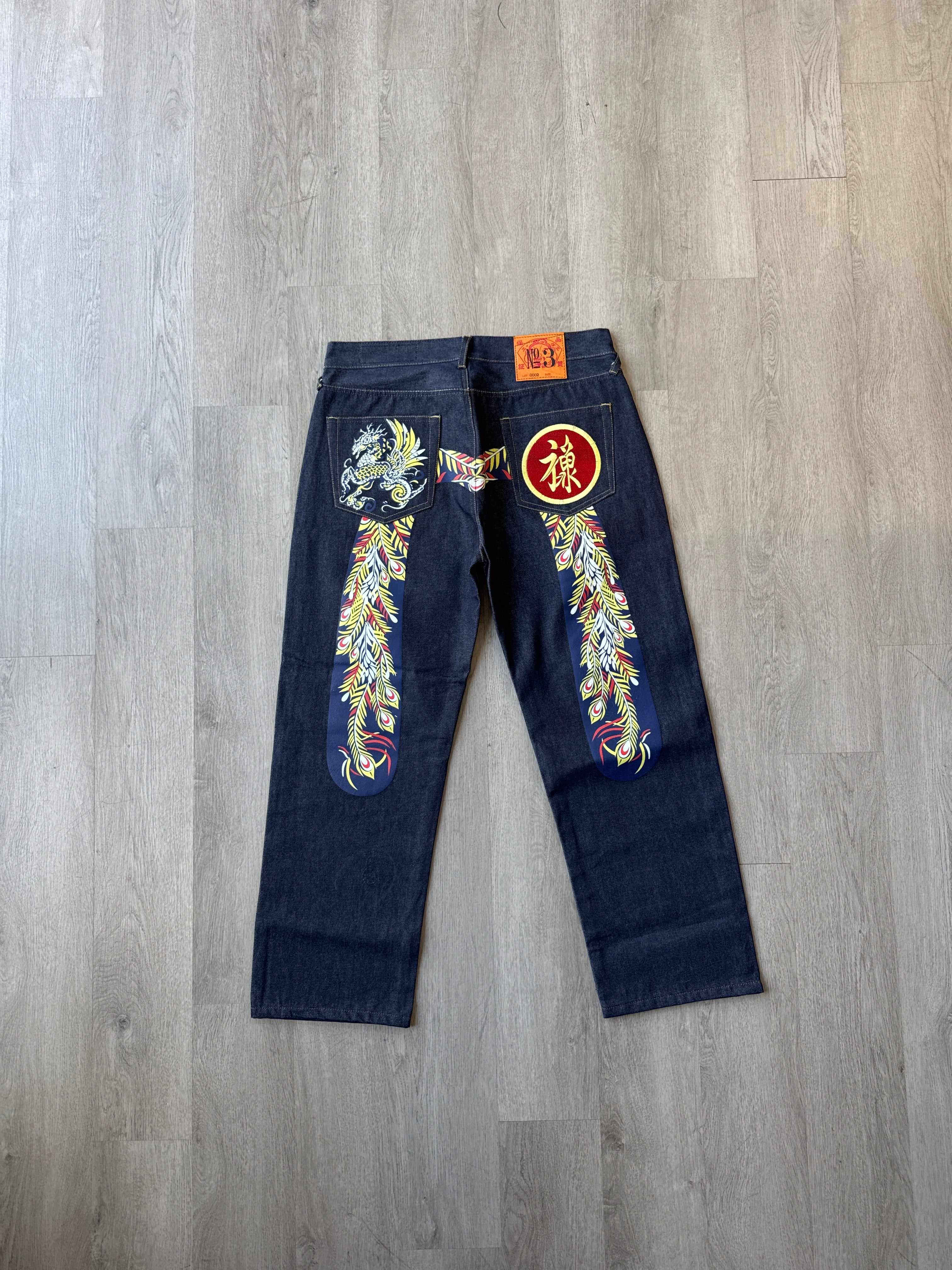 Evisu Embroidered Japanese Art Salvage Denim Jeans