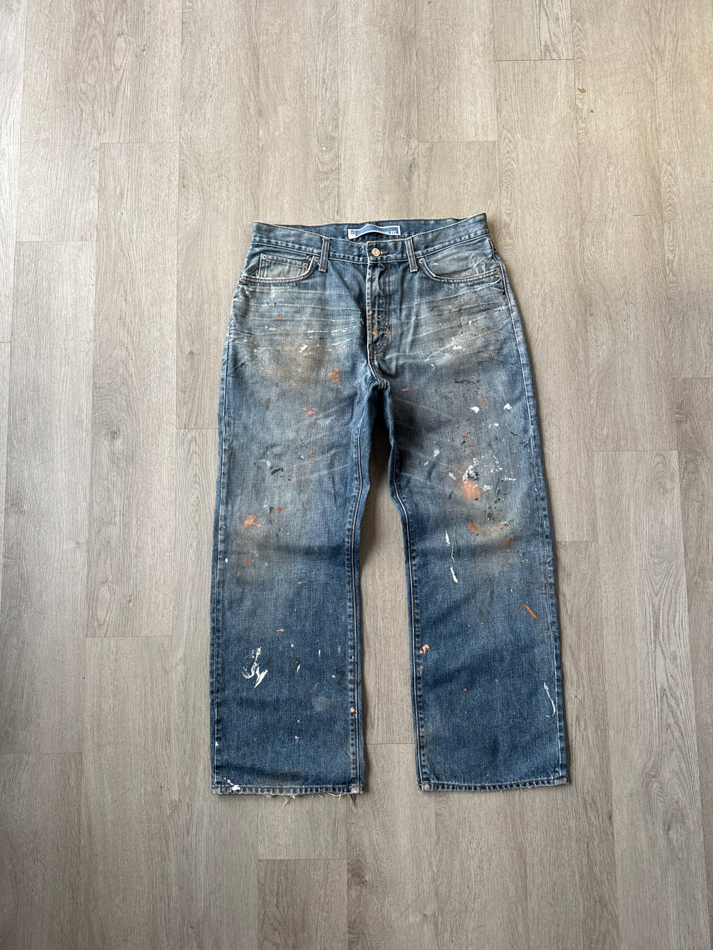 Vintage Gap Loose Fit Distressed Paint Splatter Denim Jeans
