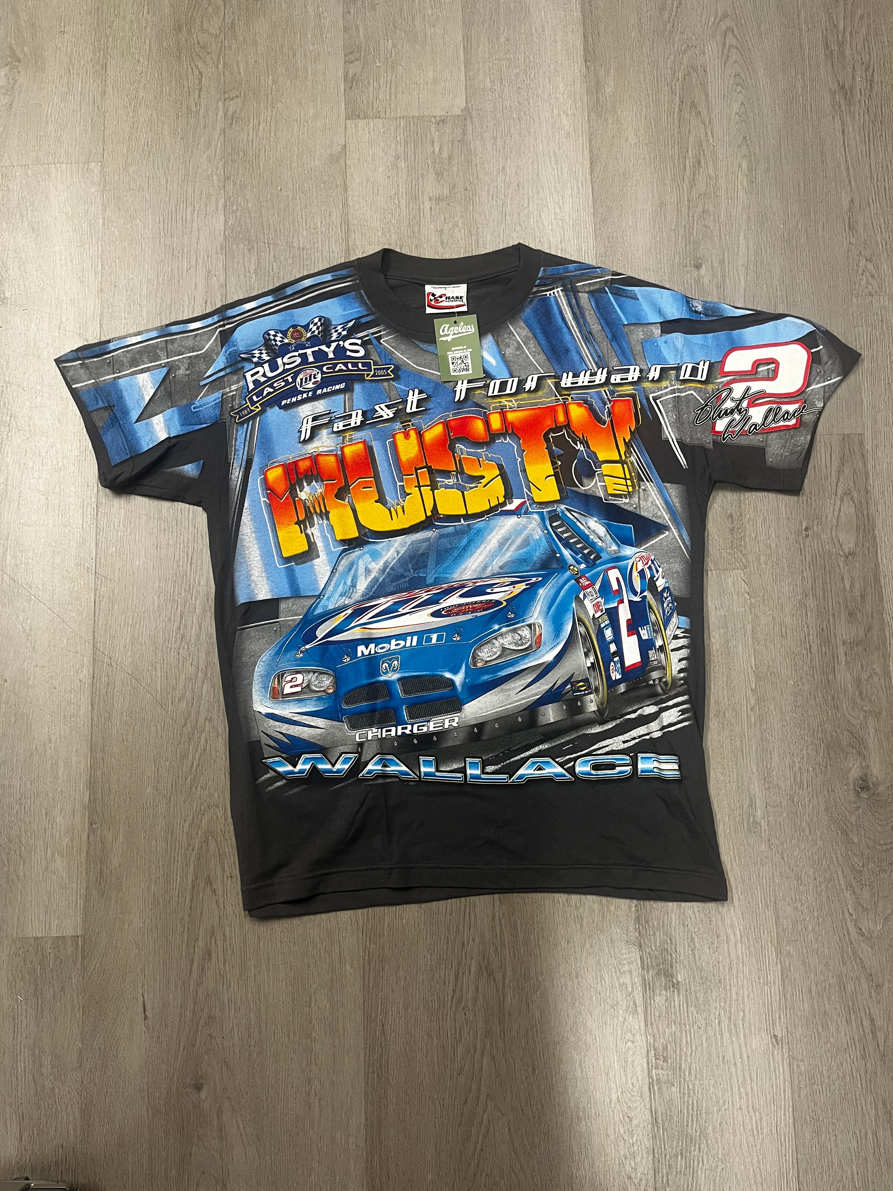 Vintage NASCAR Rusty Wallace AOP Tee