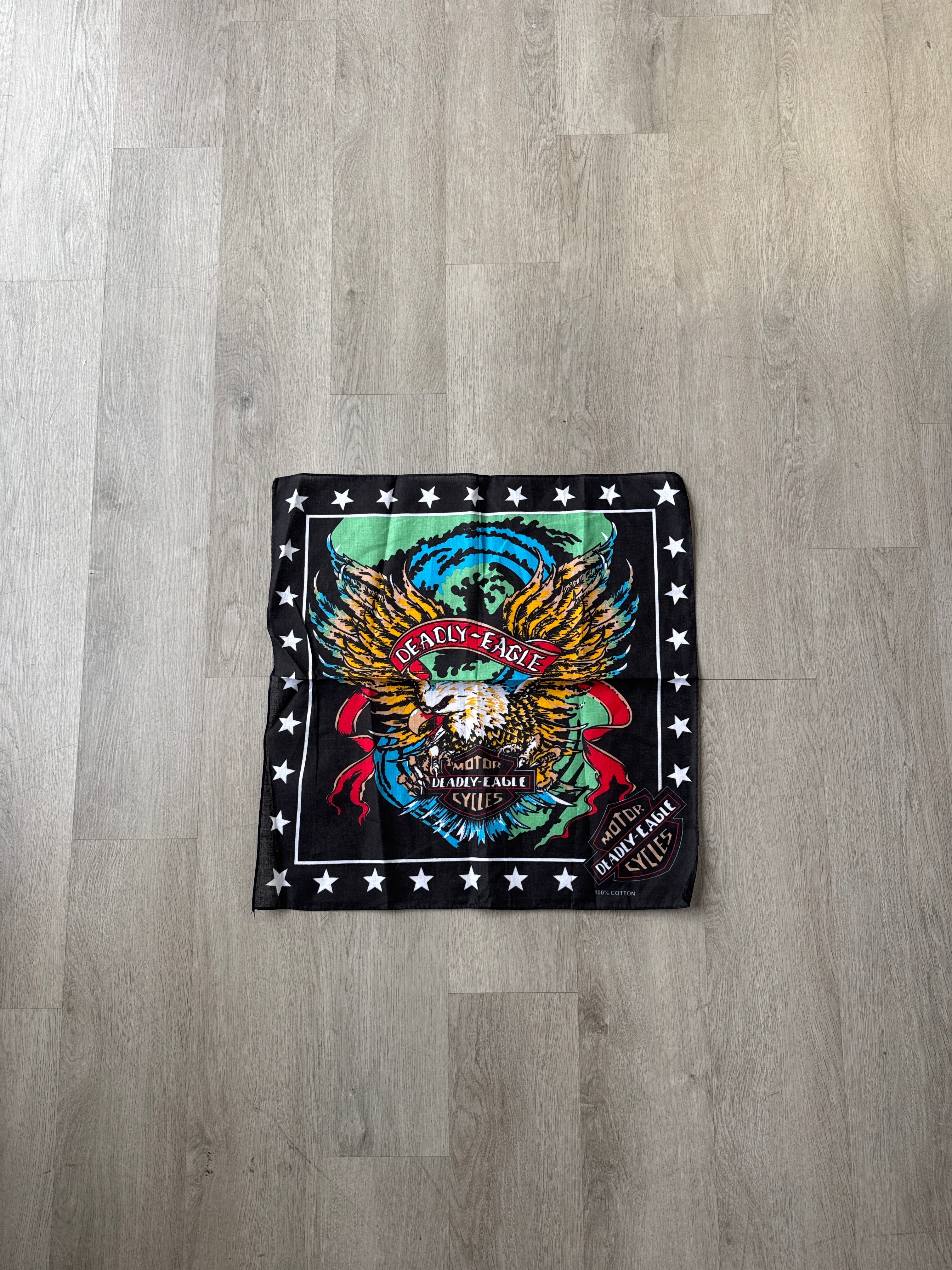 Vintage Harley Davidson Motor Deadly Eagle Cycles Bandana Scarf