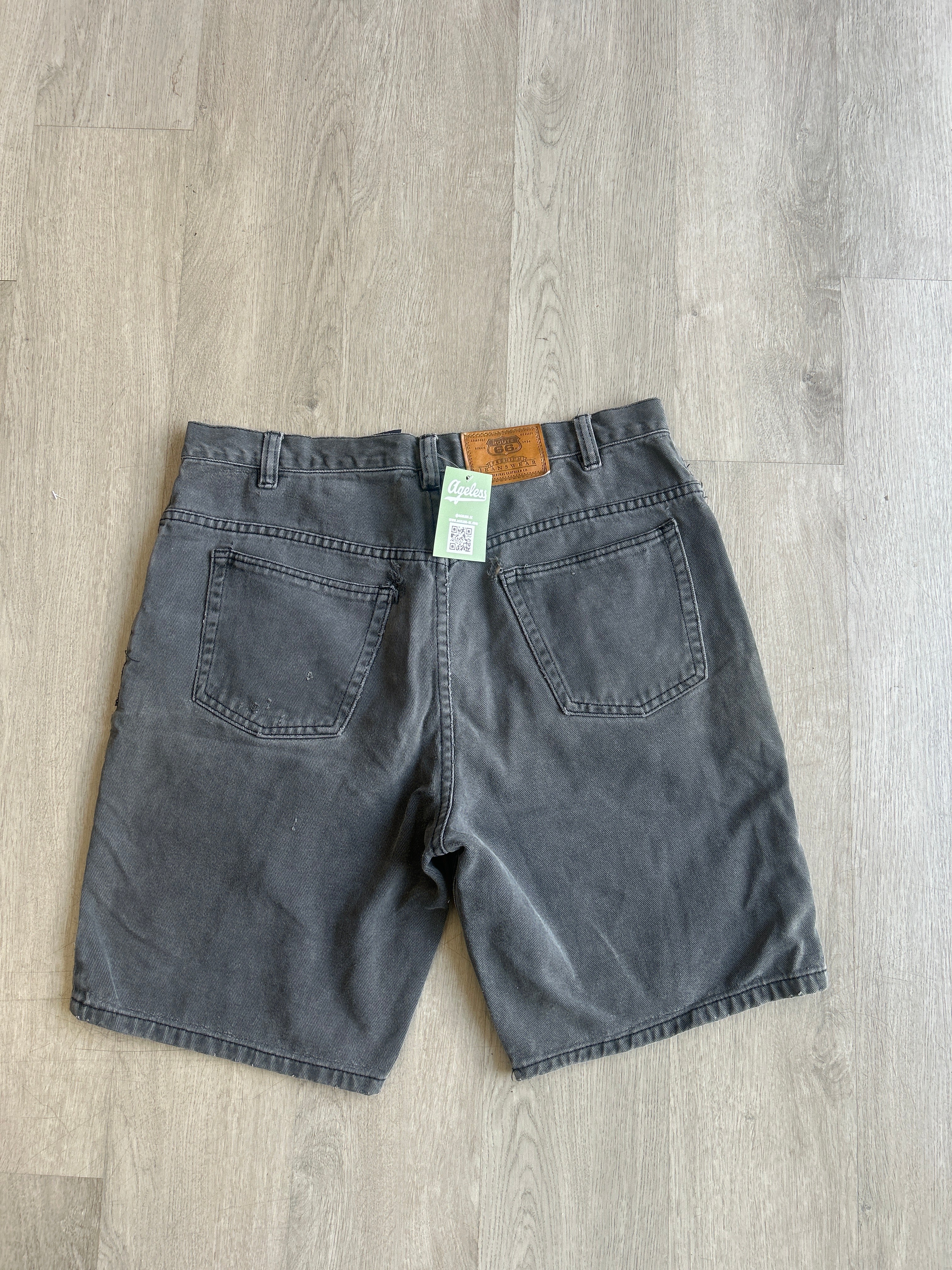 Vintage Route 66 Dark Gray Jean Shorts