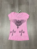 Women’s Vintage Bedazzled Pink Grunge Top