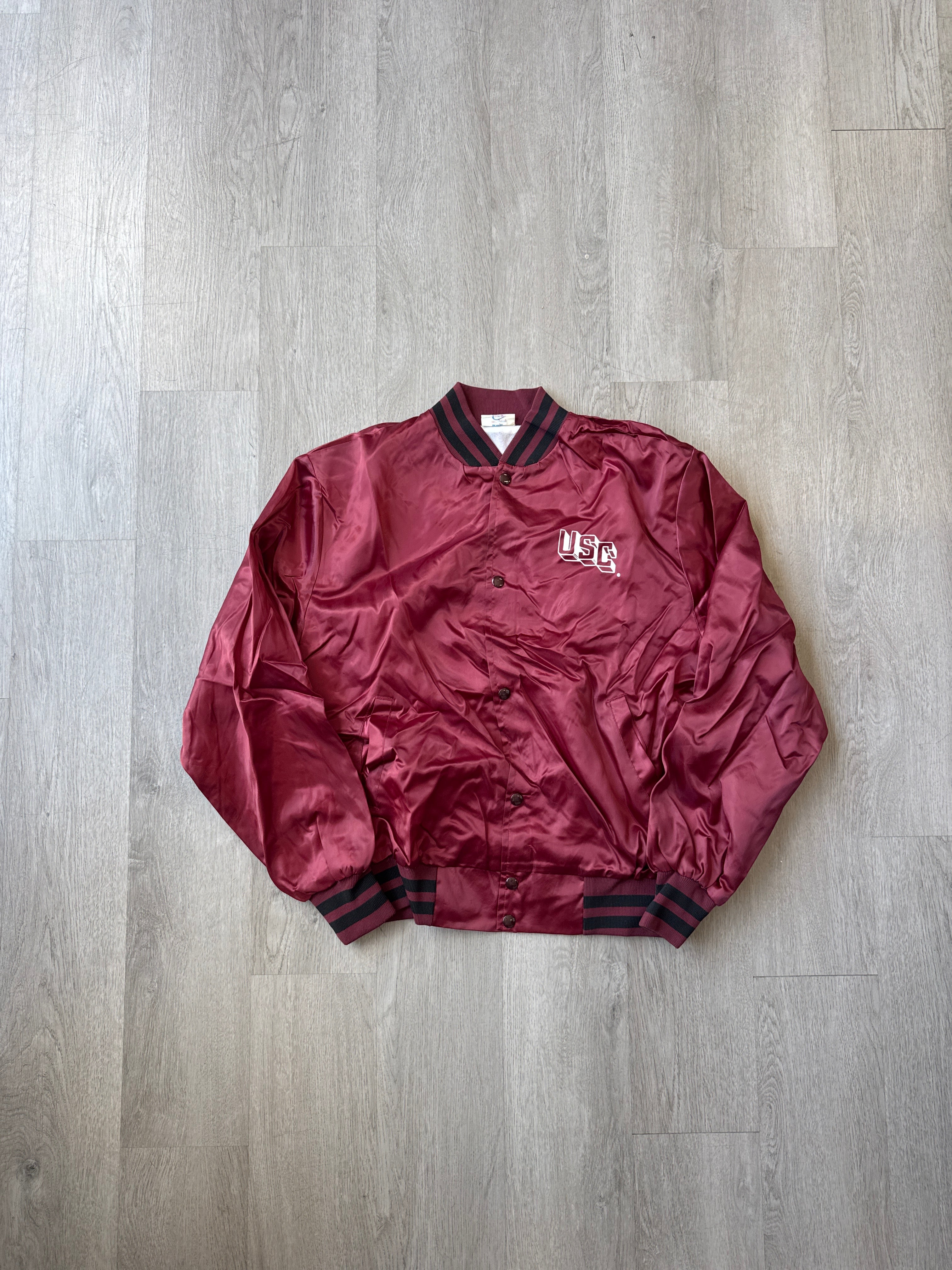 Vintage 80s Front Row University Of South Carolina Gamecocks Satin Jacket