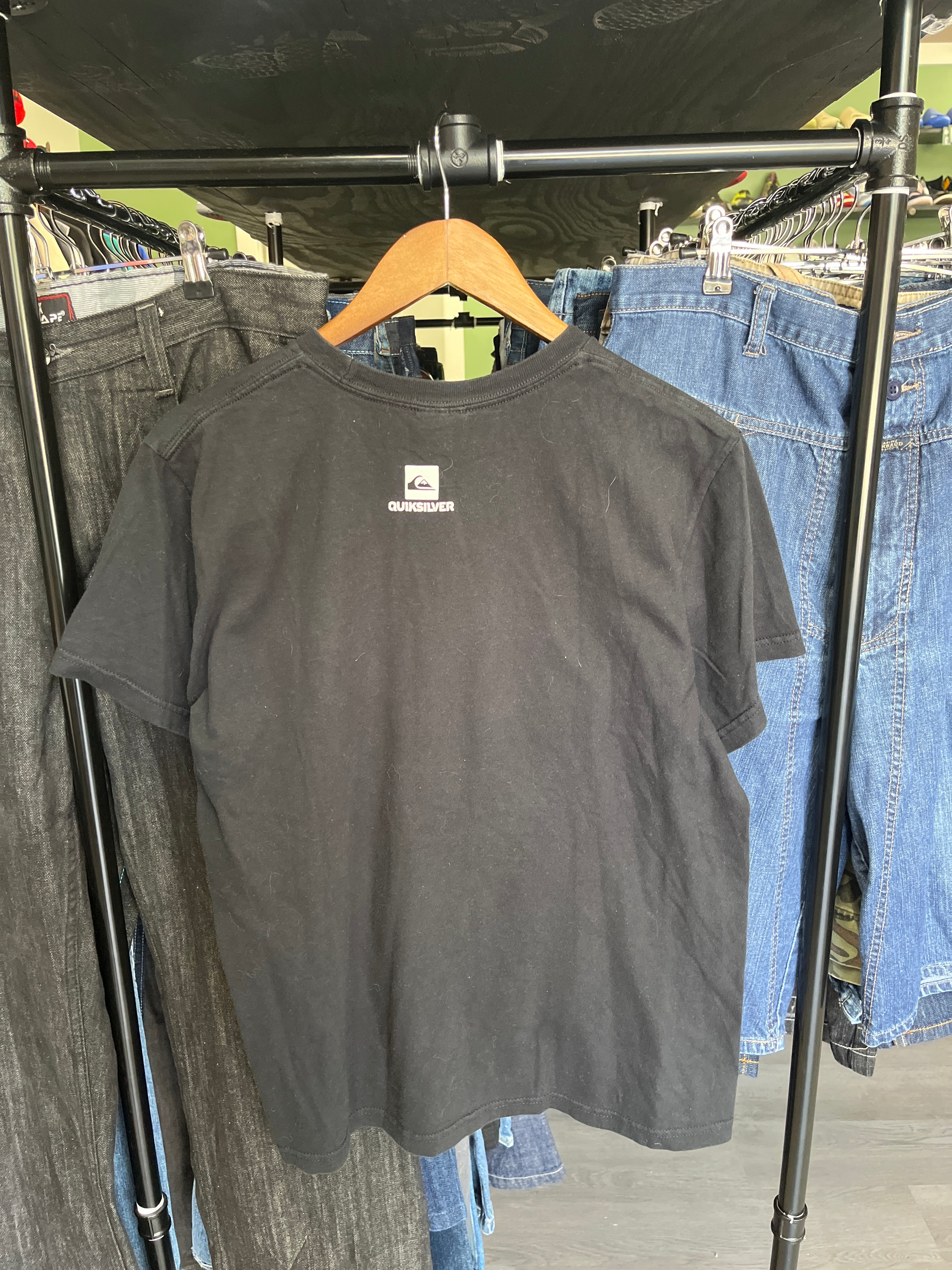Black Quicksilver Logo Tee