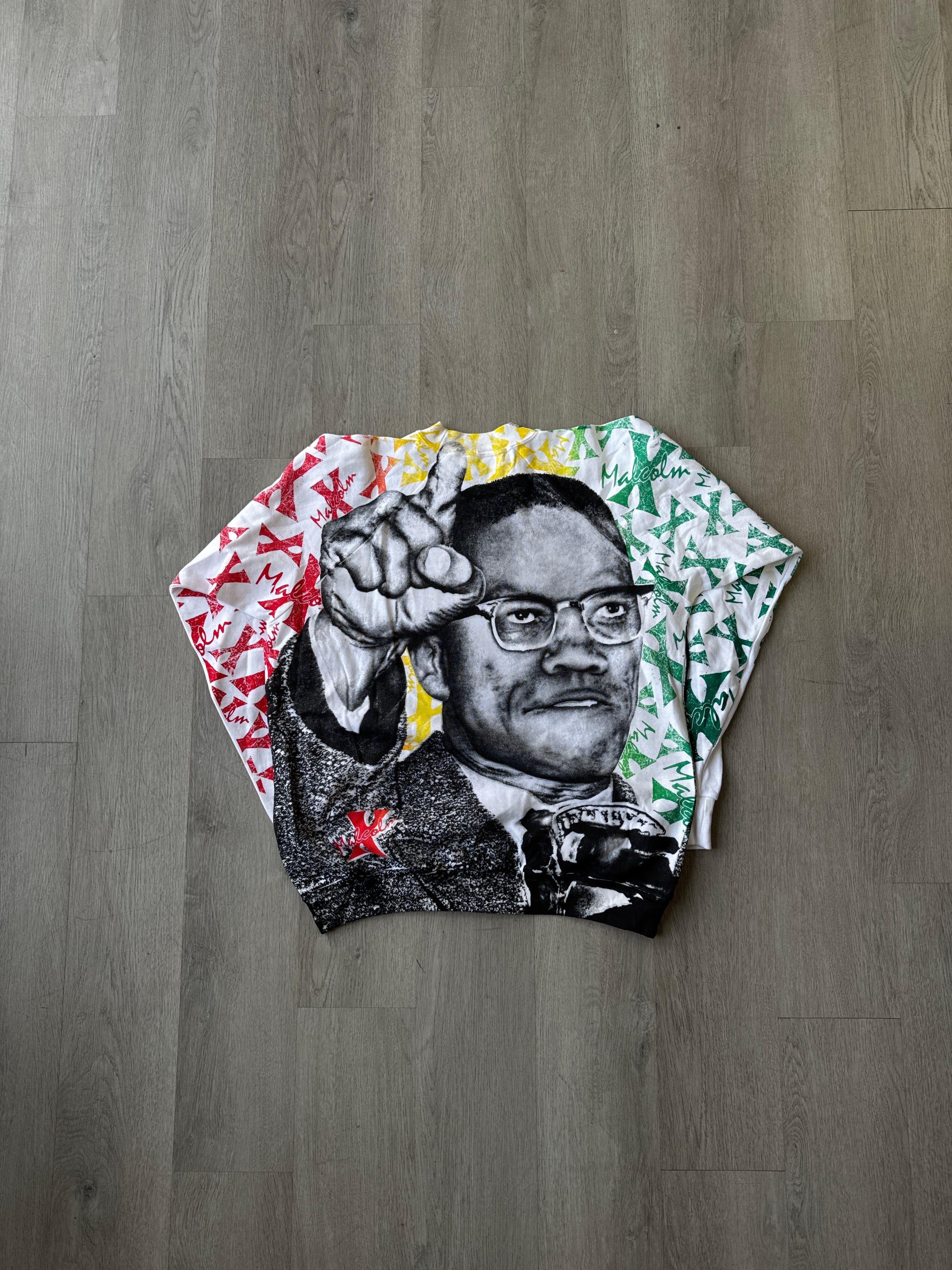 Vintage 90s Malcolm X All Over Print Sweatshirt