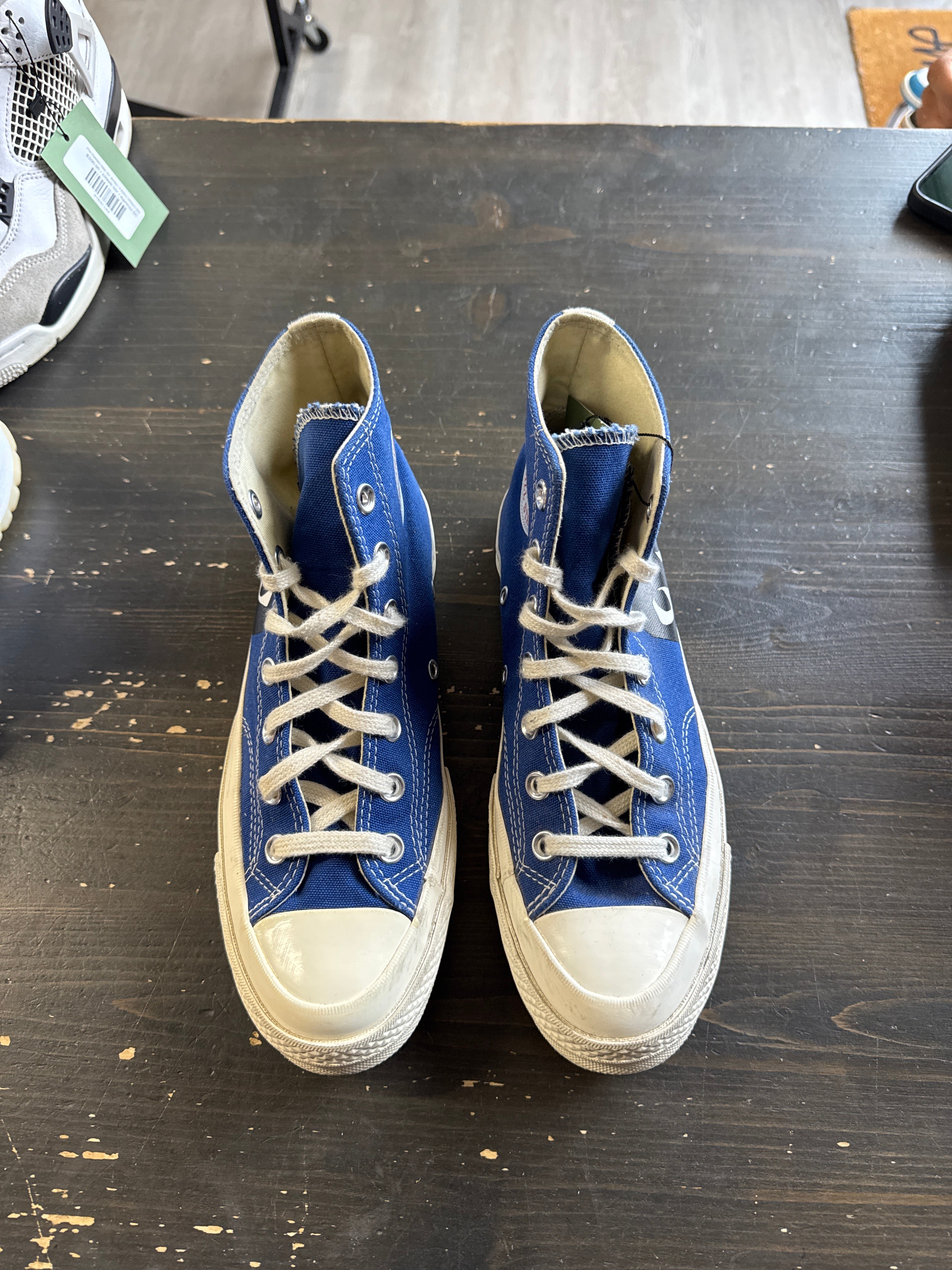 Pre Owned Comme des Garcons Blue Hi Top Converse