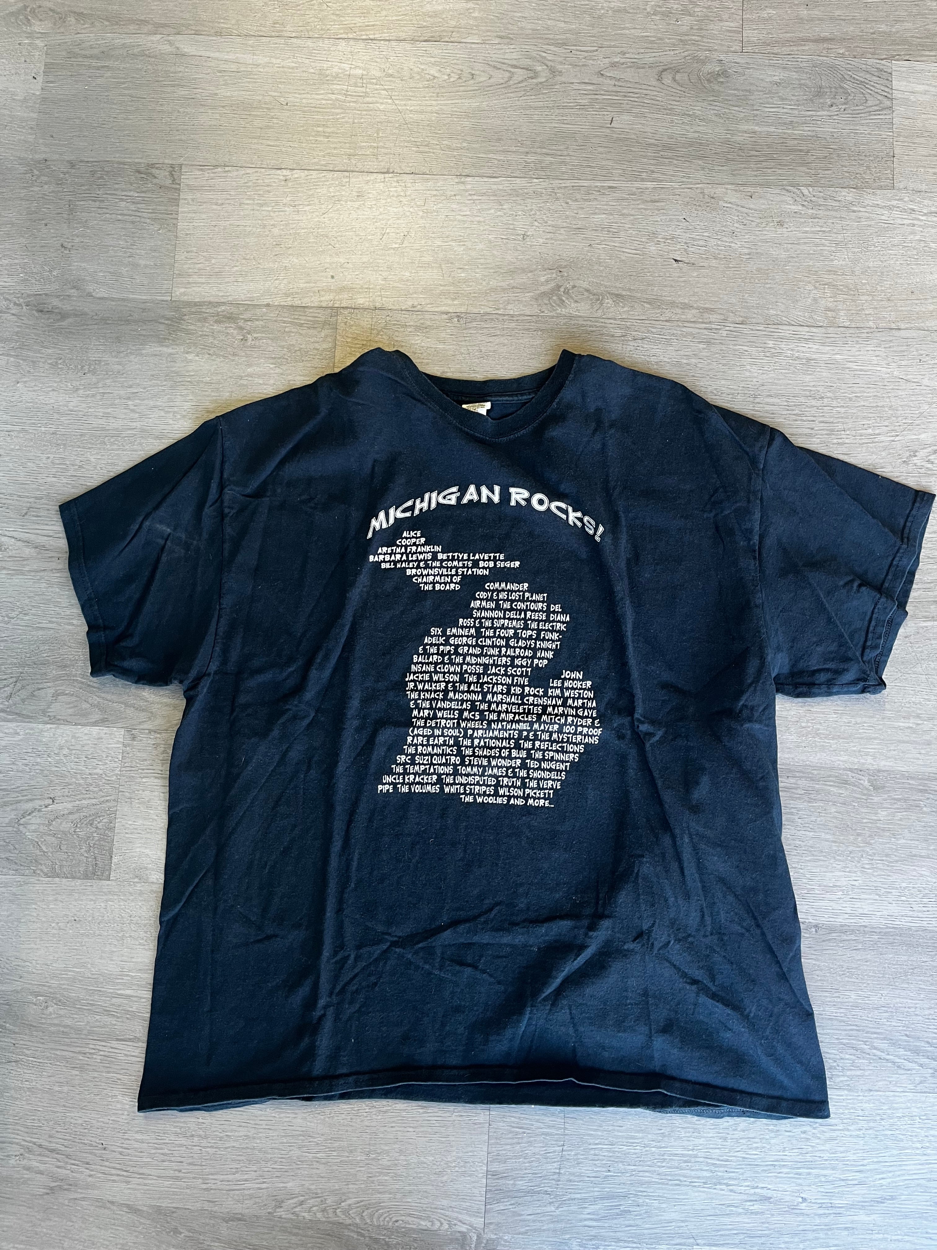Vintage Michigan Rocks Black Tee