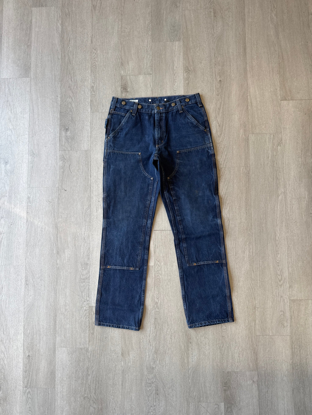Carhartt Relaxed Fit Dark Washed Denim Double Knee Pants