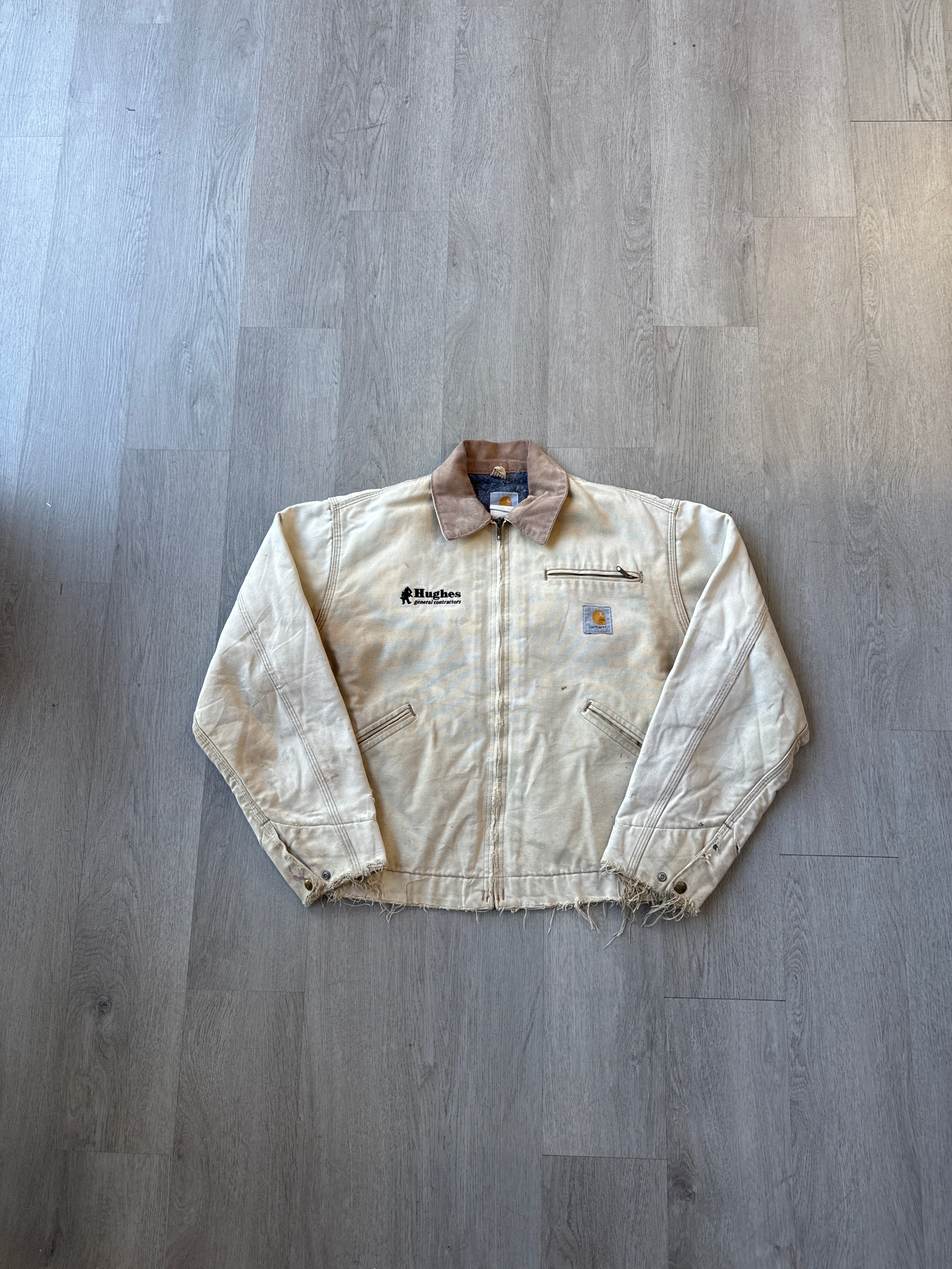 Vintage Carhartt Detroit Distressed Tan Sun Faded Jacket