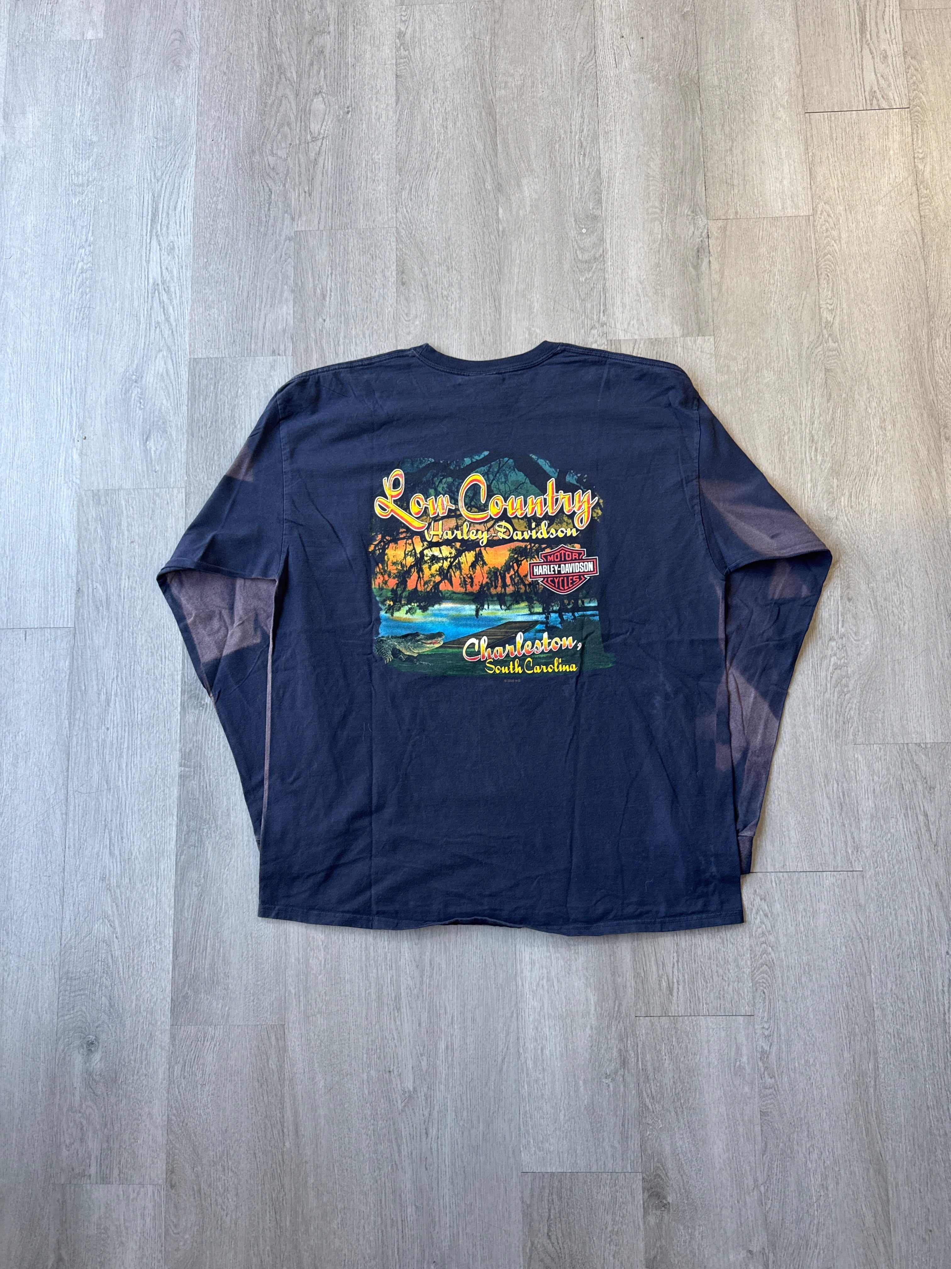 Harley Davidson Sun Faded Charleston South Carolina Long Sleeve
