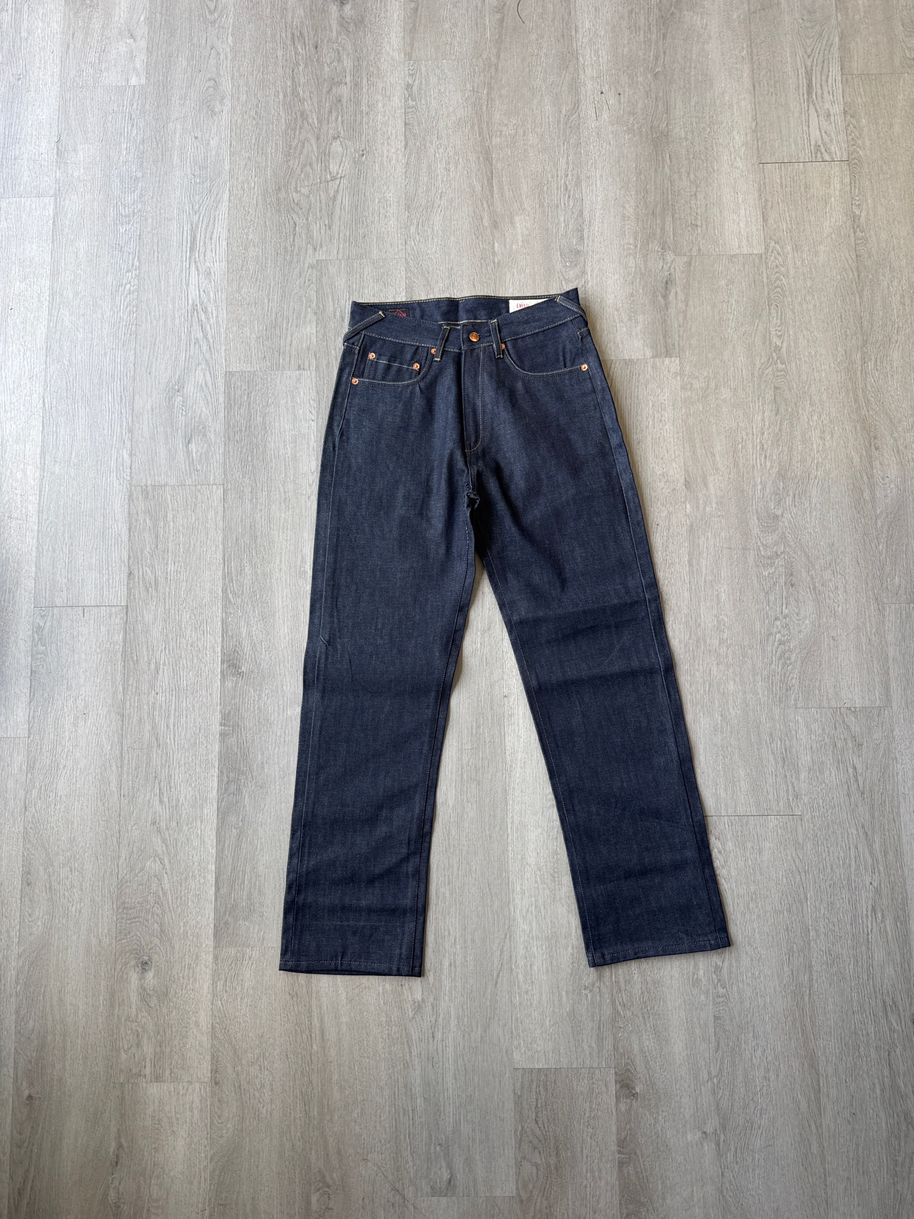 Evisu Embroidered Japanese Green Dog Art Salvage Denim Jeans