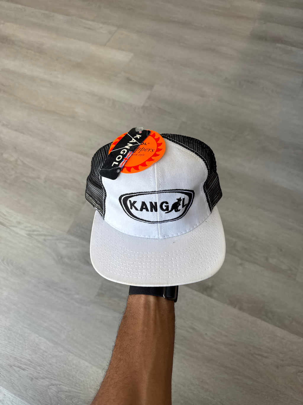 Vintage 90s Kangol Embroidered Logo Leather Strap Hat
