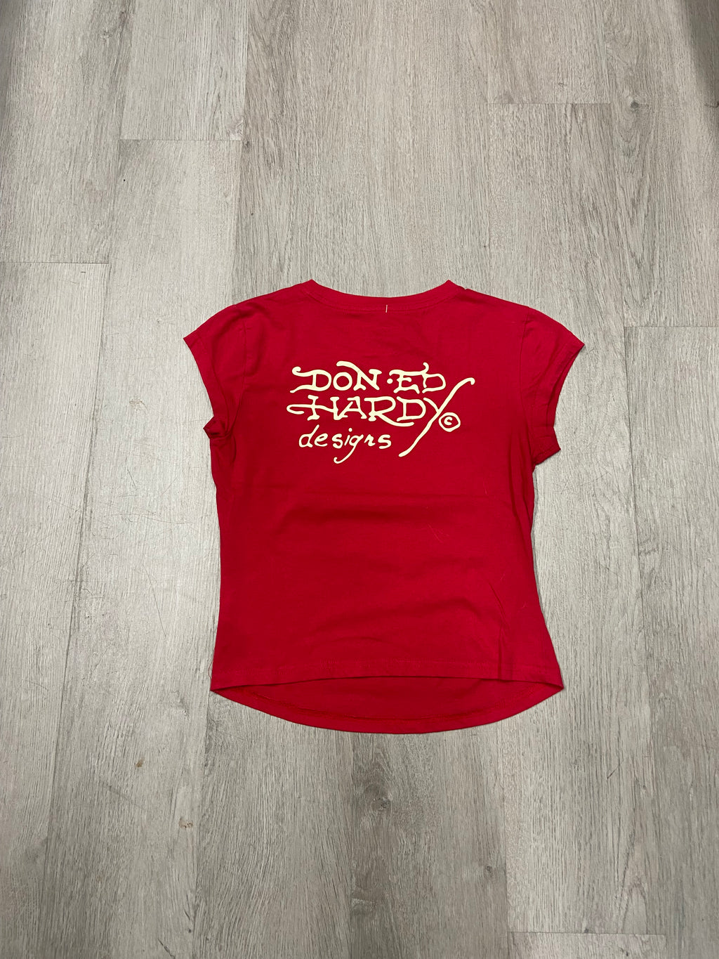 Women’s Ed Hardy Red Love Kills Slowly Cropped Baby Tee