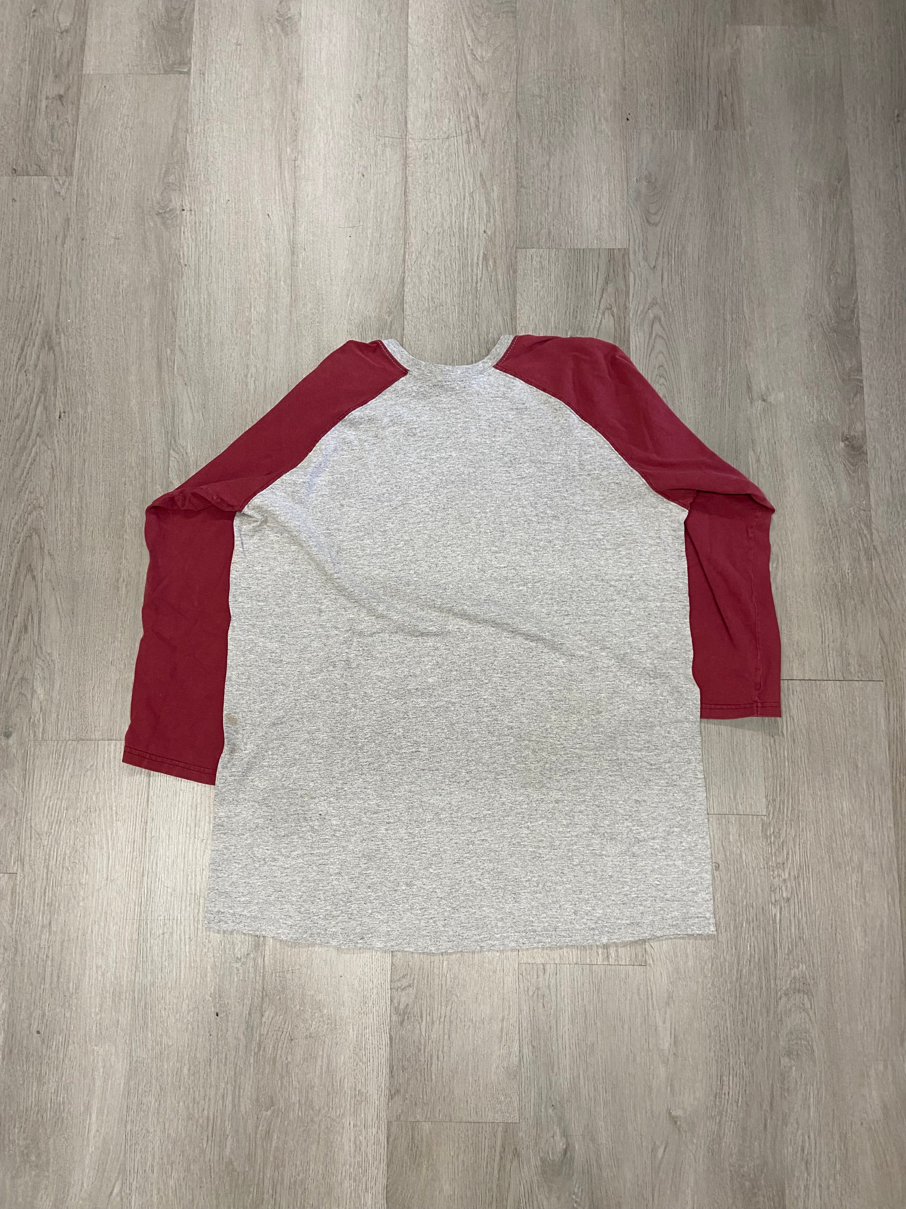 Vintage Grey Nike Maroon Raglan Baseball Sleeve Tee