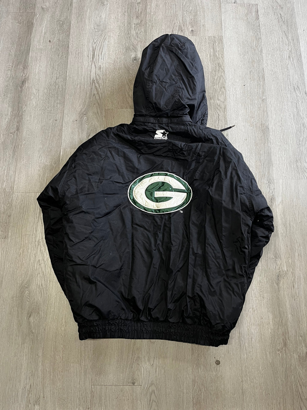 Vintage 1990s Starter NFL Green Bay Packers Hooded Puffer Jacket