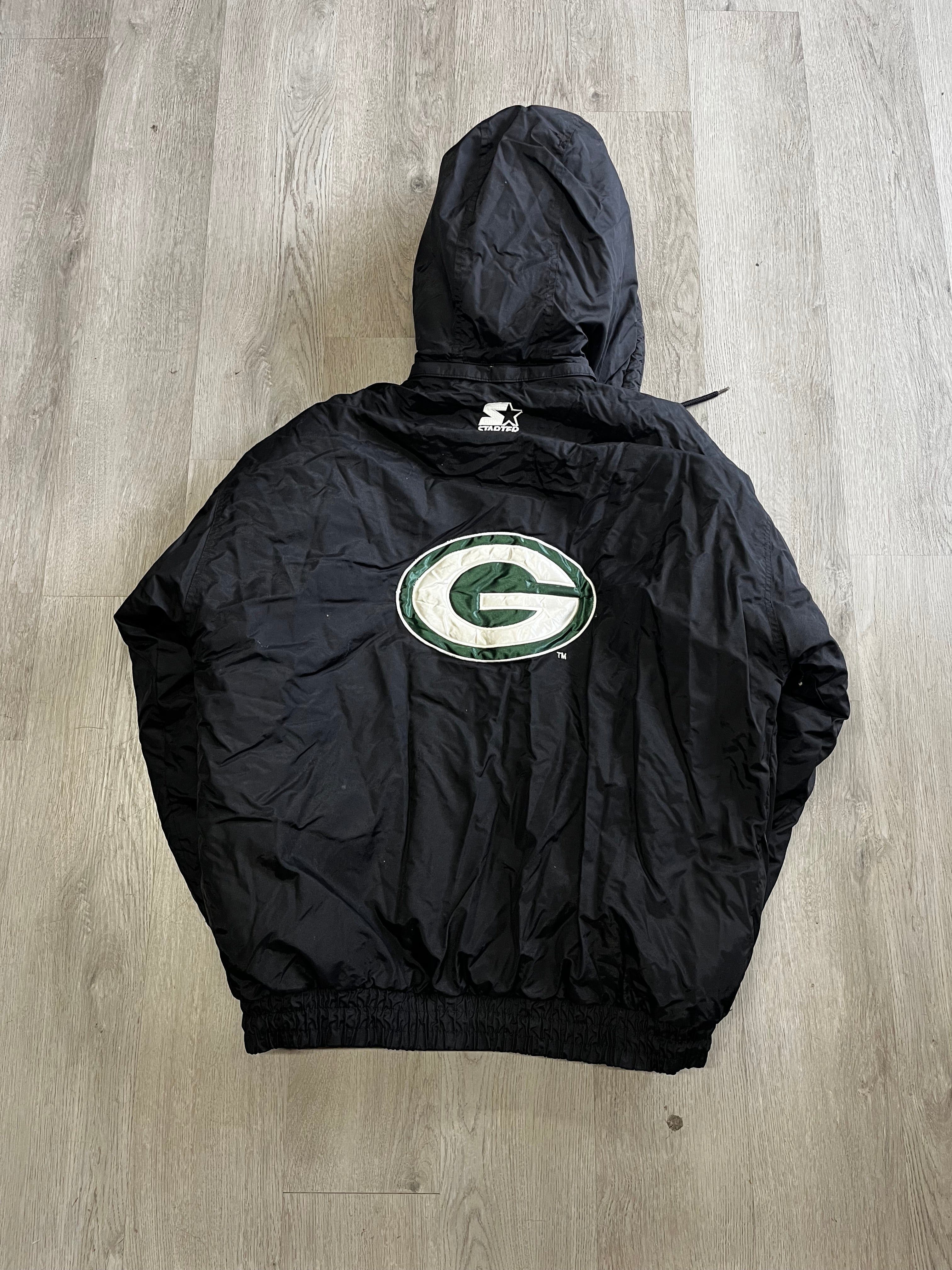 Vintage 1990s Starter NFL Green Bay Packers Hooded Puffer Jacket