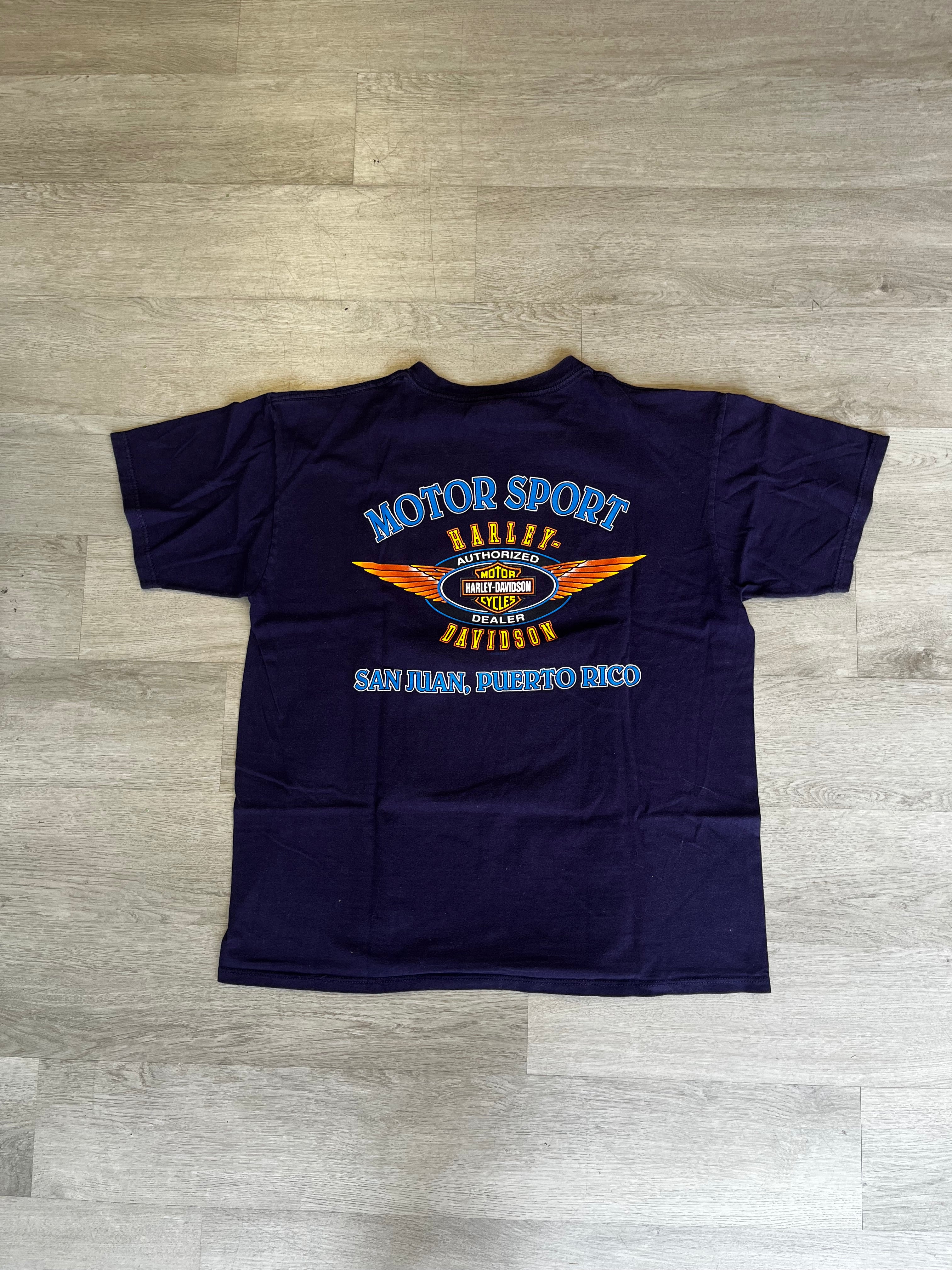 Vintage Harley Davidson Motor Sport In San Juan Puerto Rico Tee