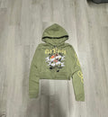 Women’s Ed Hardy Green Broken Hearts & Fairy Tales Cropped Zip Up Hoodie Jacket