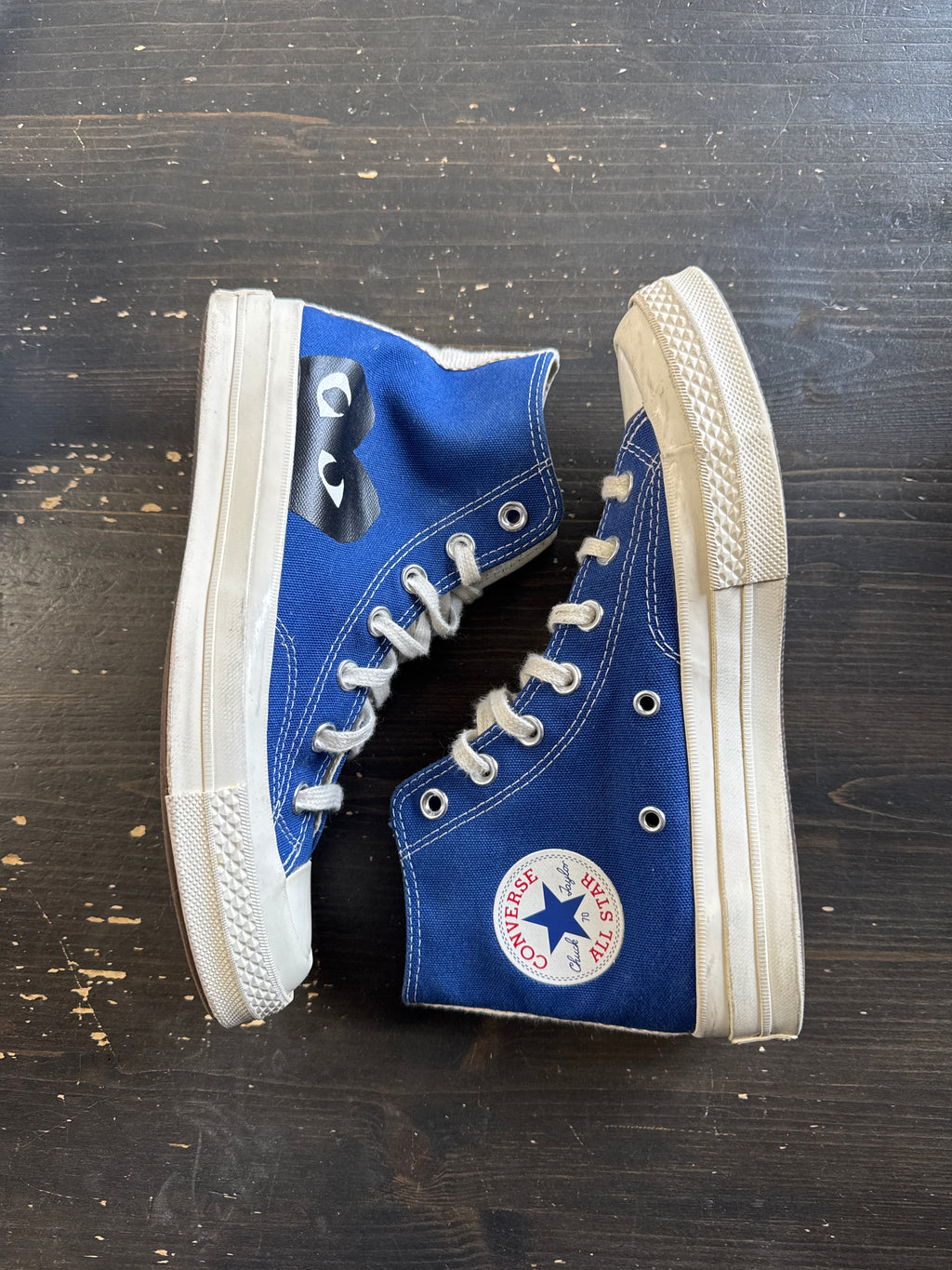 Pre Owned Comme des Garcons Blue Hi Top Converse