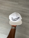 Supreme Metallic Logo Corduroy 5-Panel White Snapback Hat