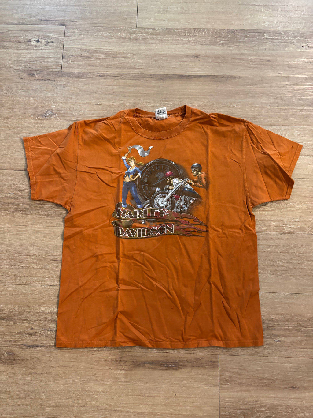 Vintage Harley Davidson Pin Up Girl Tee