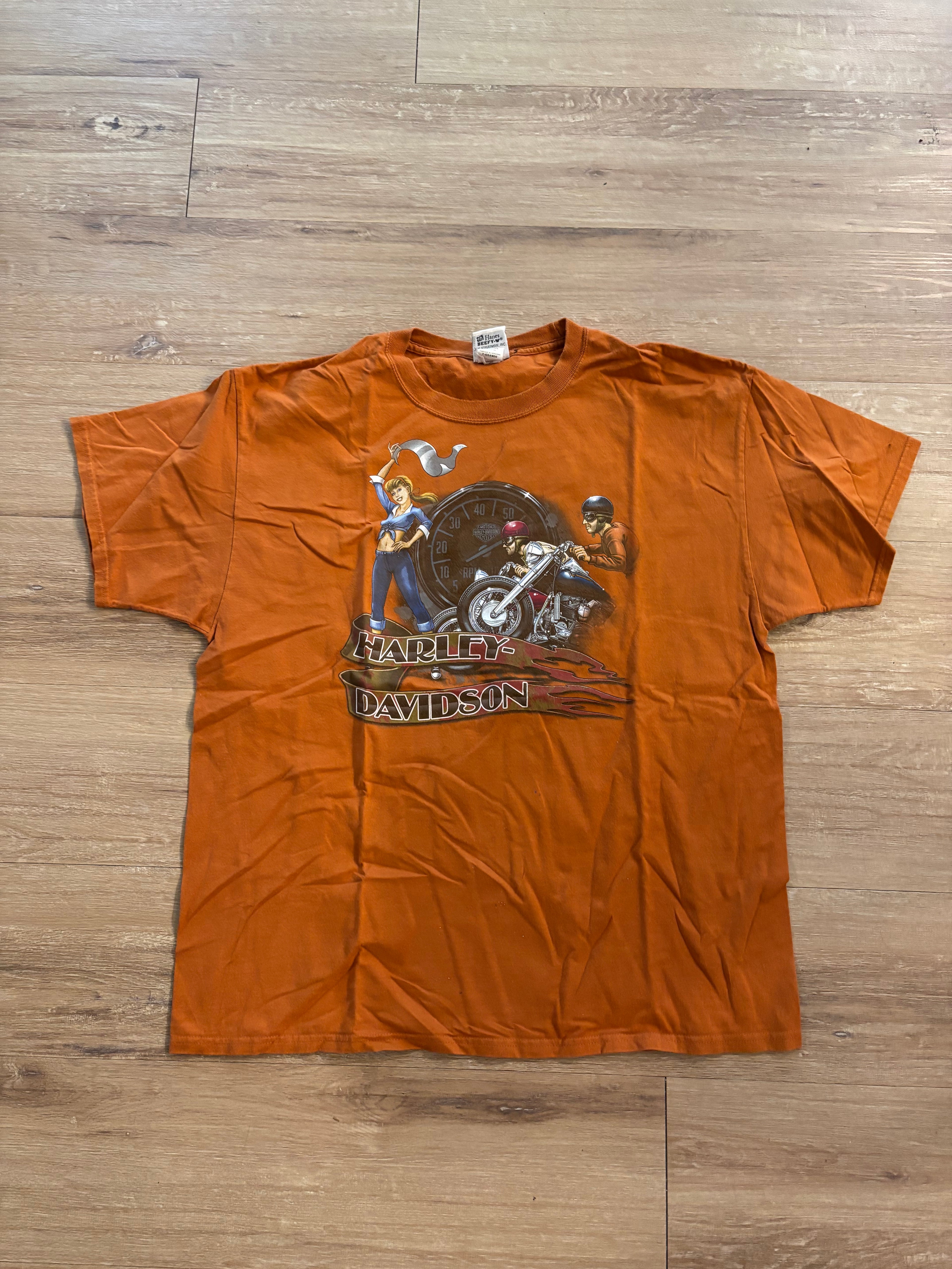 Vintage Harley Davidson Pin Up Girl Tee