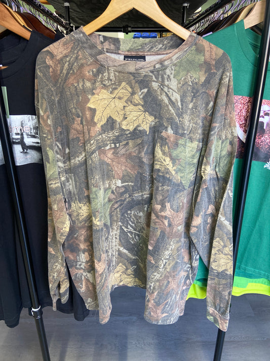 Vintage Tree Camo Long Sleeve Pocket Tee