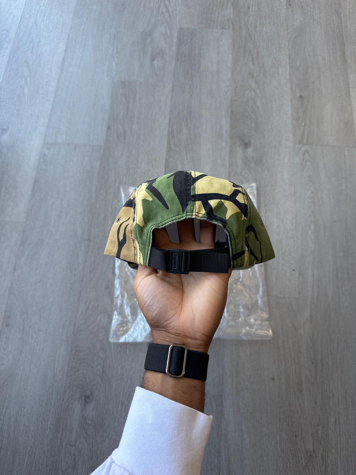 Supreme 5-Panel Predator Olive Camo Camp Cap Hat (FW26)