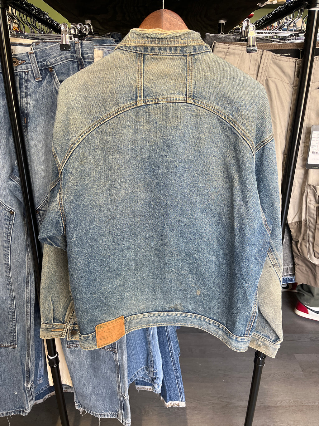 Vintage Washed Distressed Denim Jacket