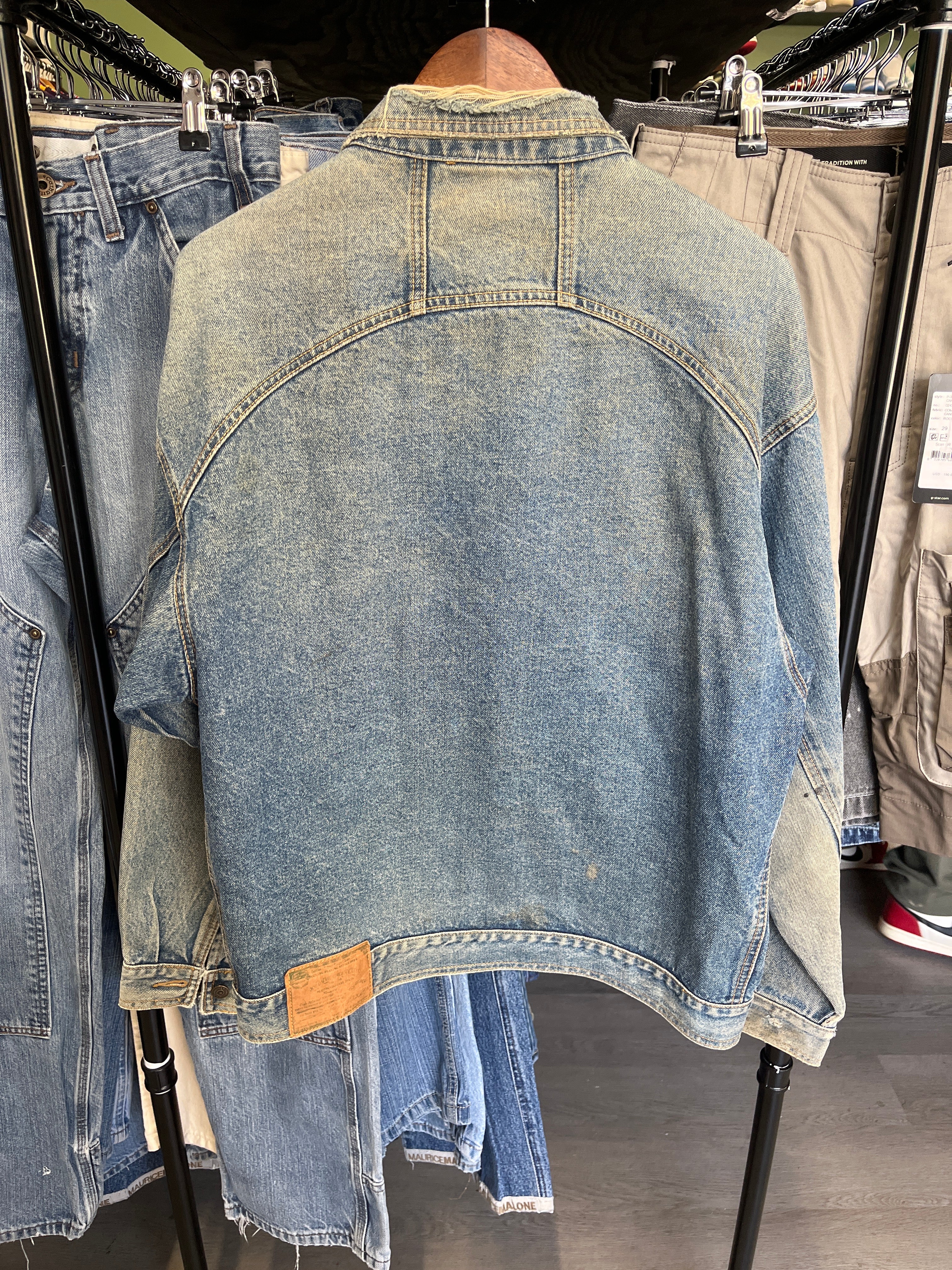 Vintage Washed Distressed Denim Jacket