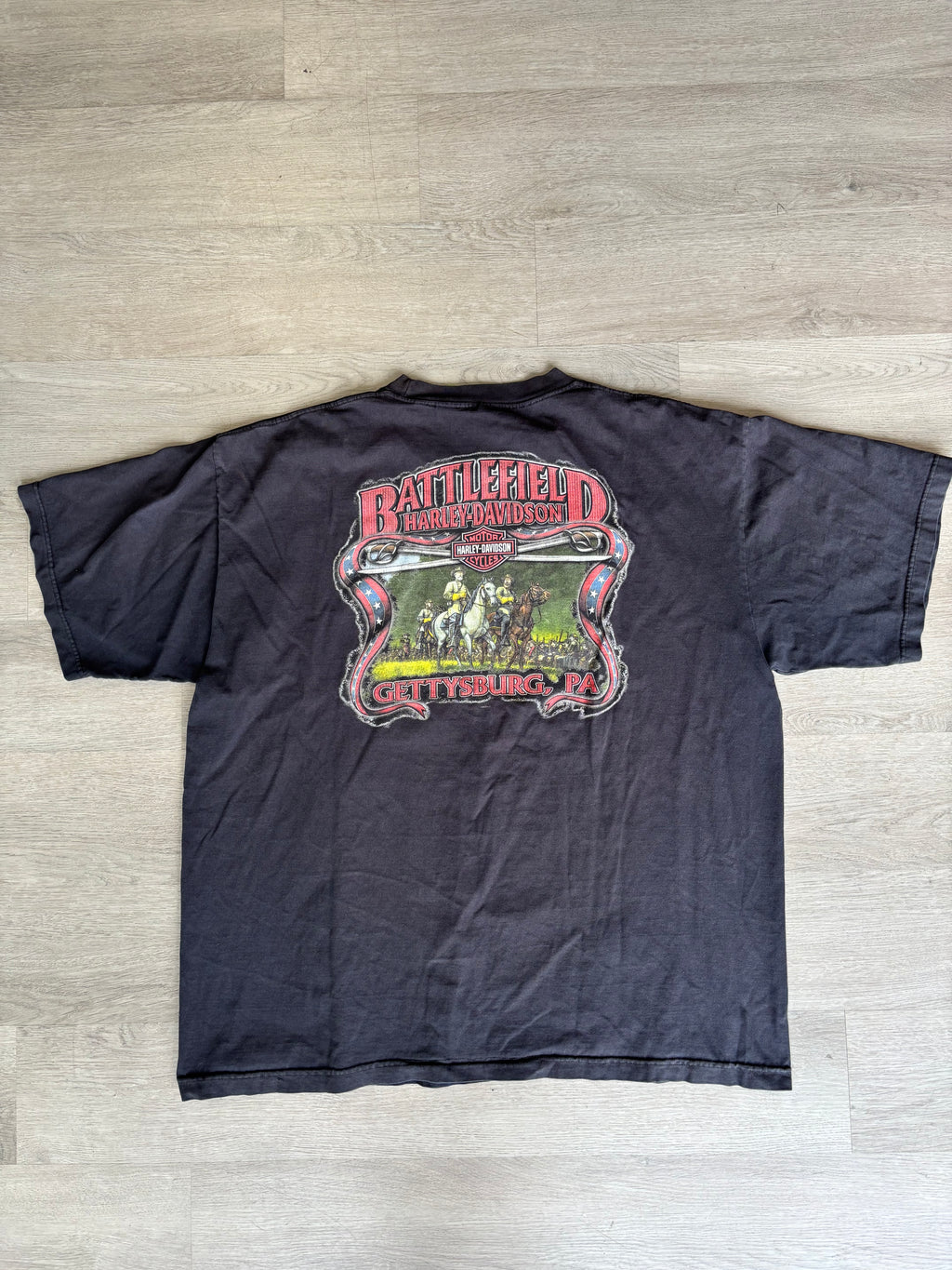 Vintage Harley Davidson Battlefield Gettysburg, PA Tee