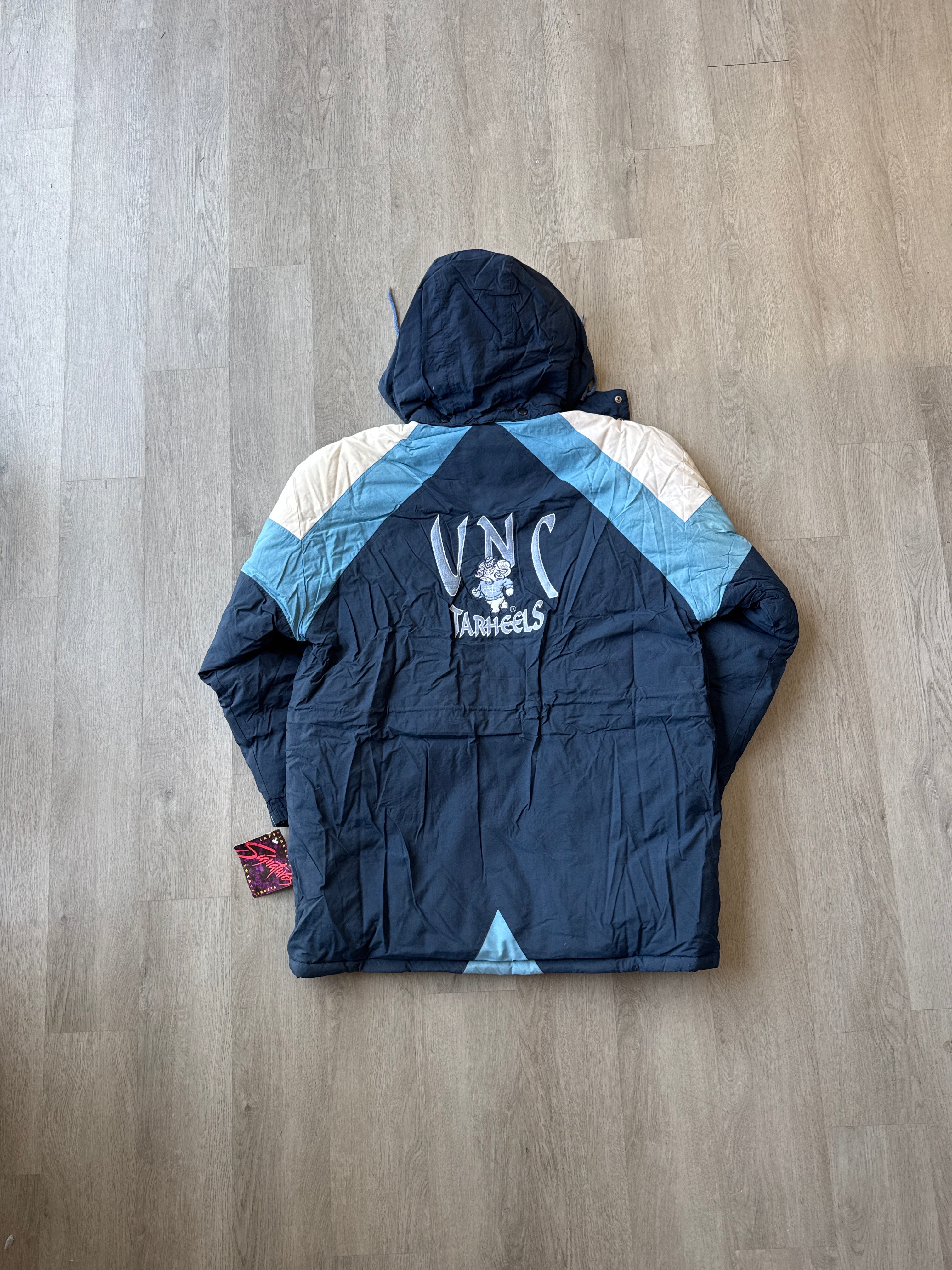 Vintage 90s University Of North Carolina Tarheels Long Puffer Jacket