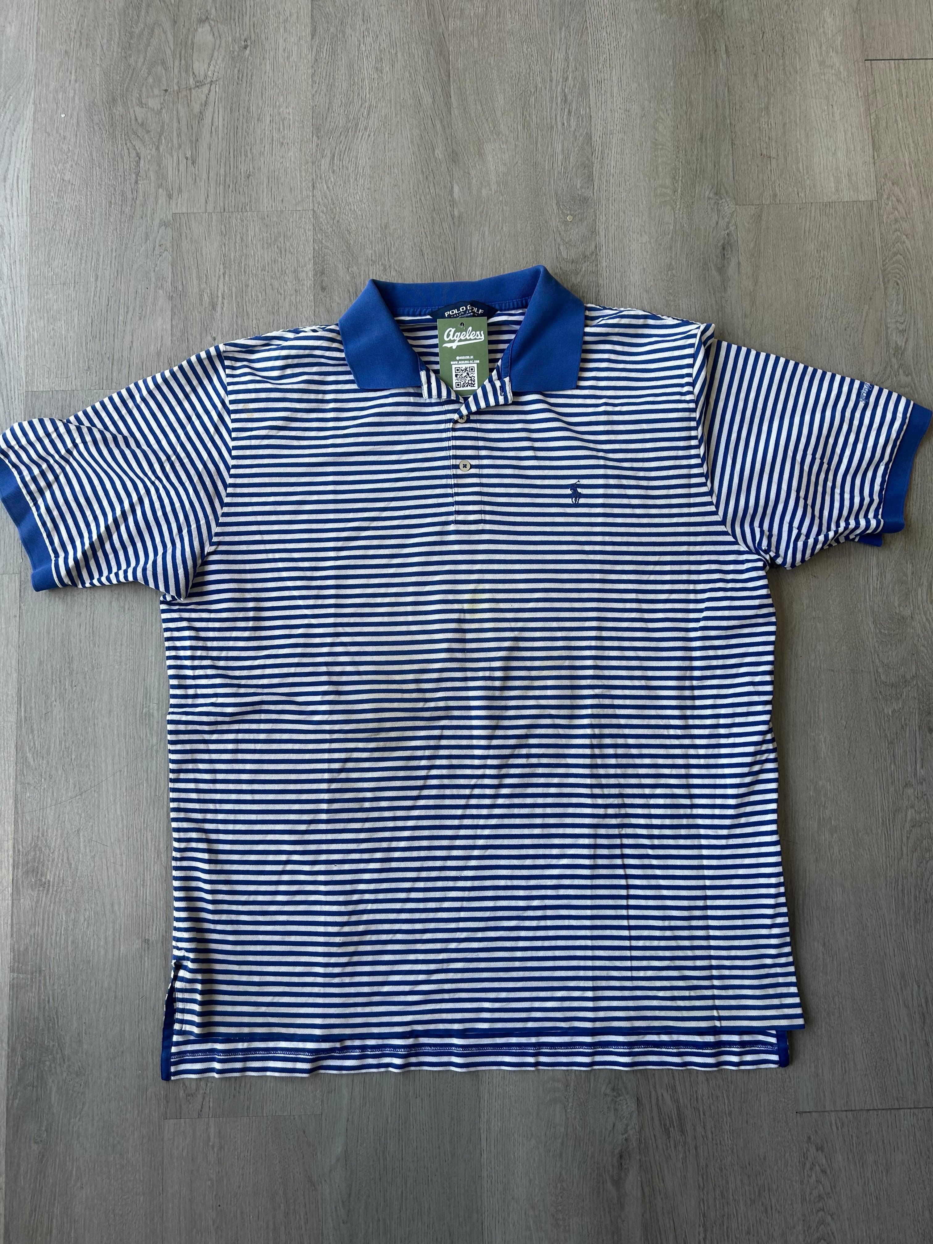 Vintage Polo Ralph Lauren Blue and White Striped Polo