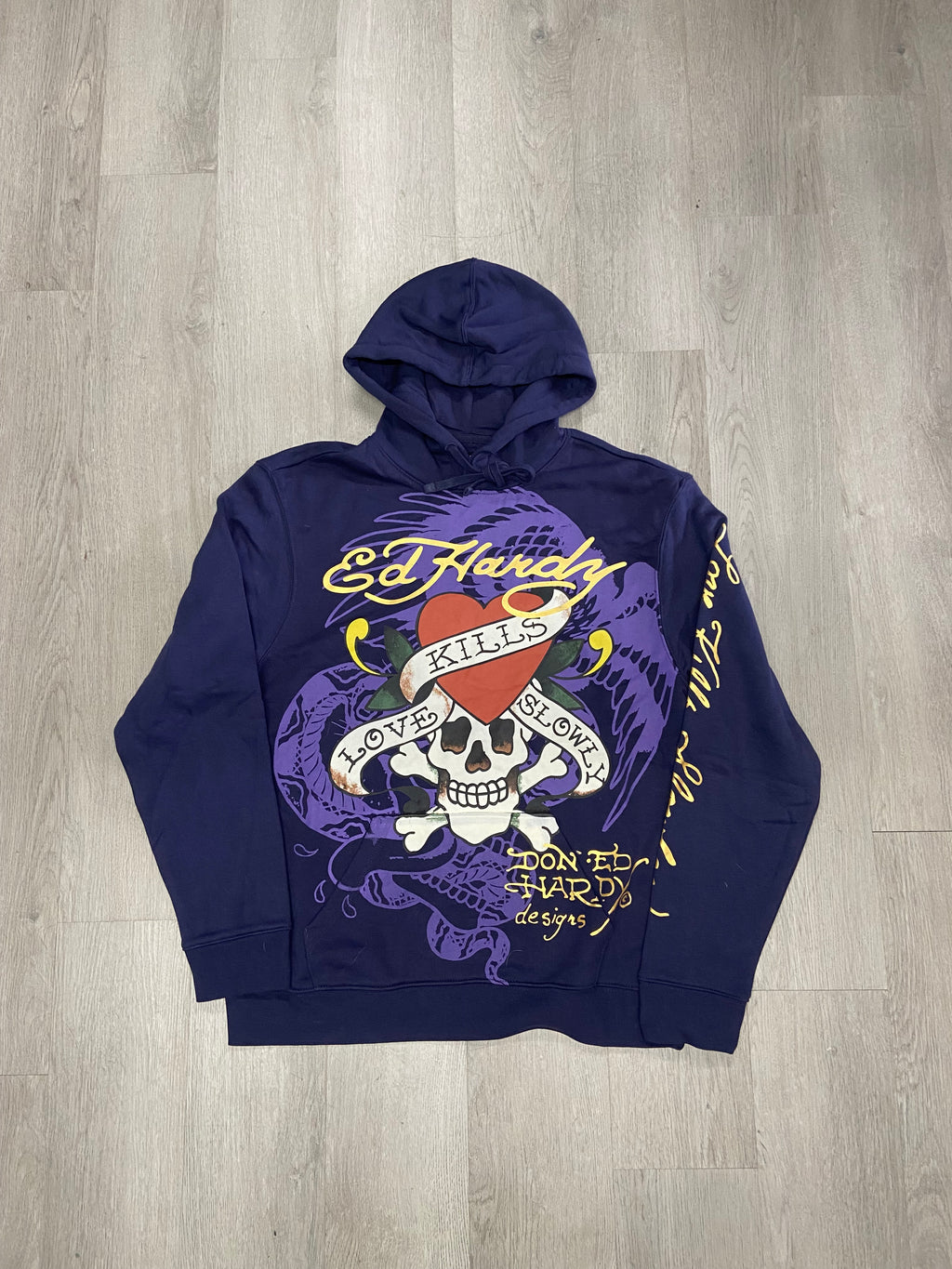 Purple Ed Hardy Love Kills Slowly Hoodie