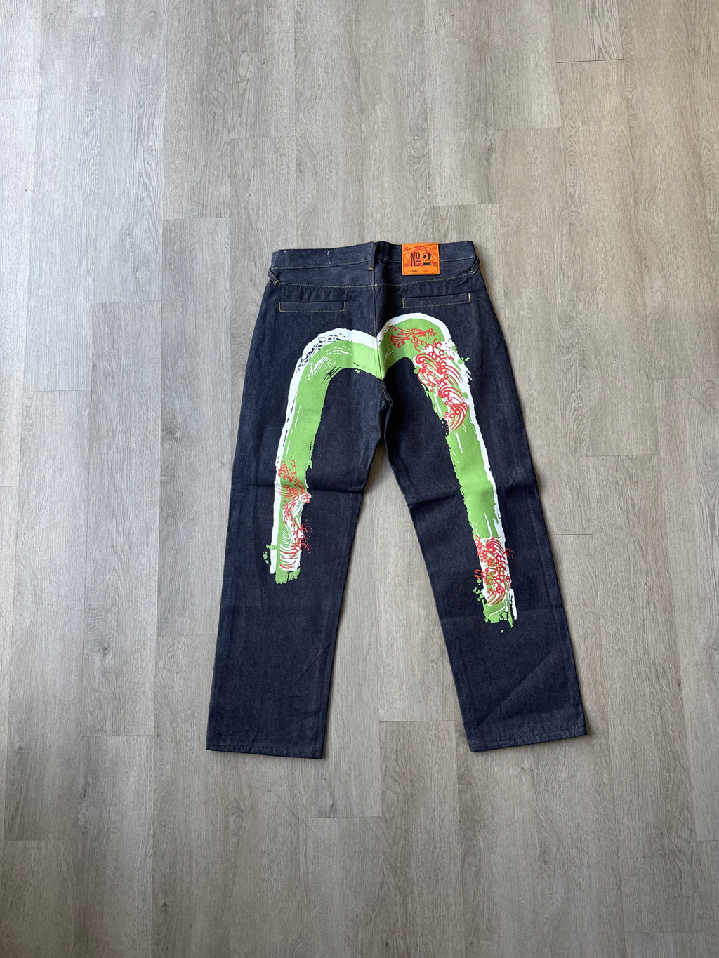 Evisu Japanese Green Wave Art Selvedge Denim Jeans