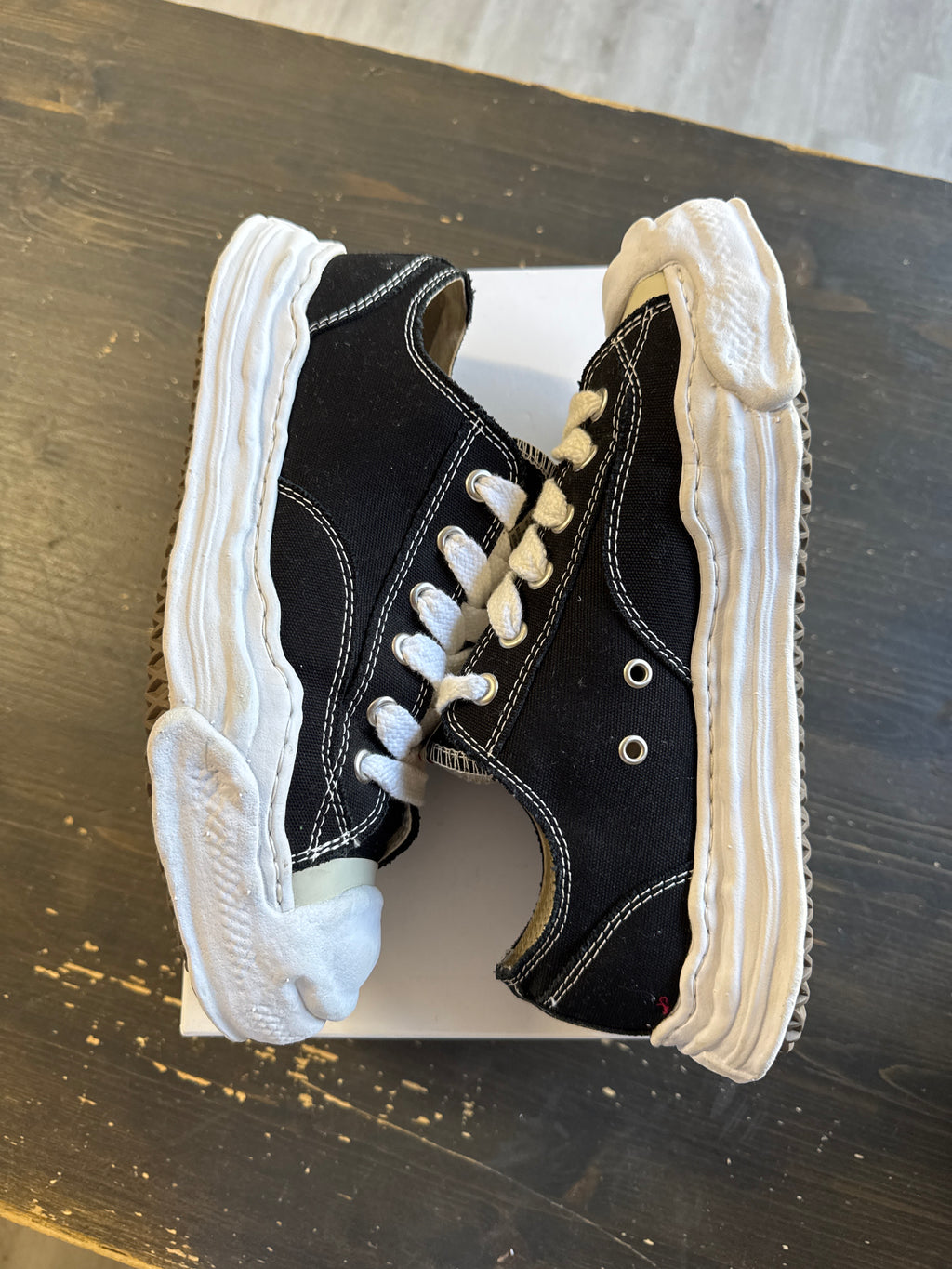 Pre-owned Maison Mihara Yasuhiro Hank OG Sole Canvas Low Black