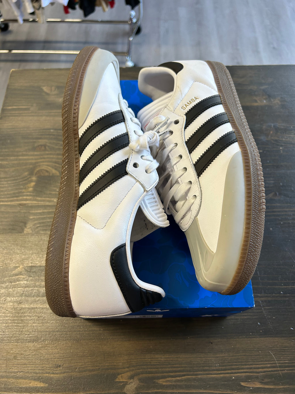 Pre-Owned Adidas Samba Bape White Black Gum