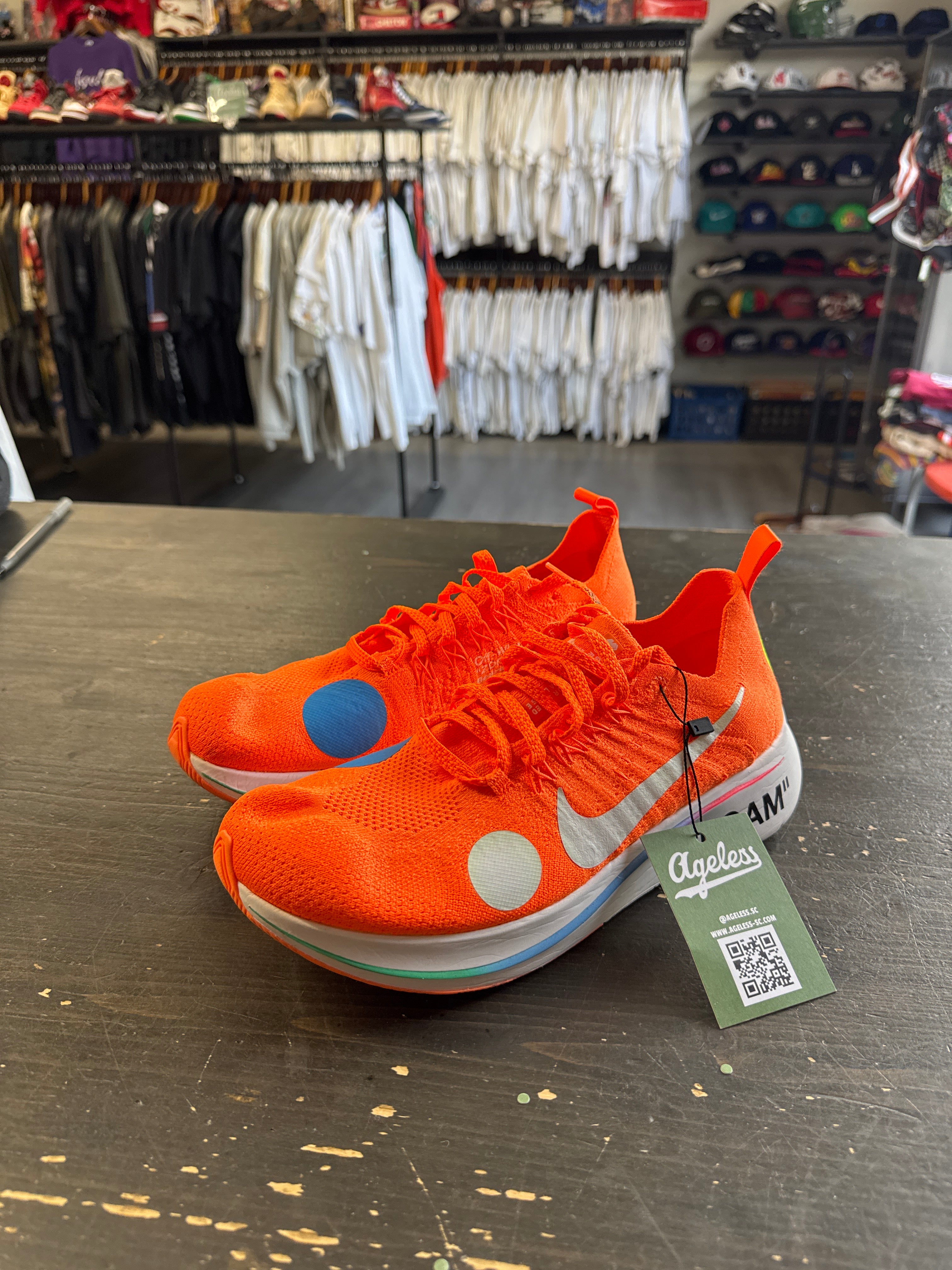 Pre-owned Nike x Off White Zoom Fly Mercurial Total Orange