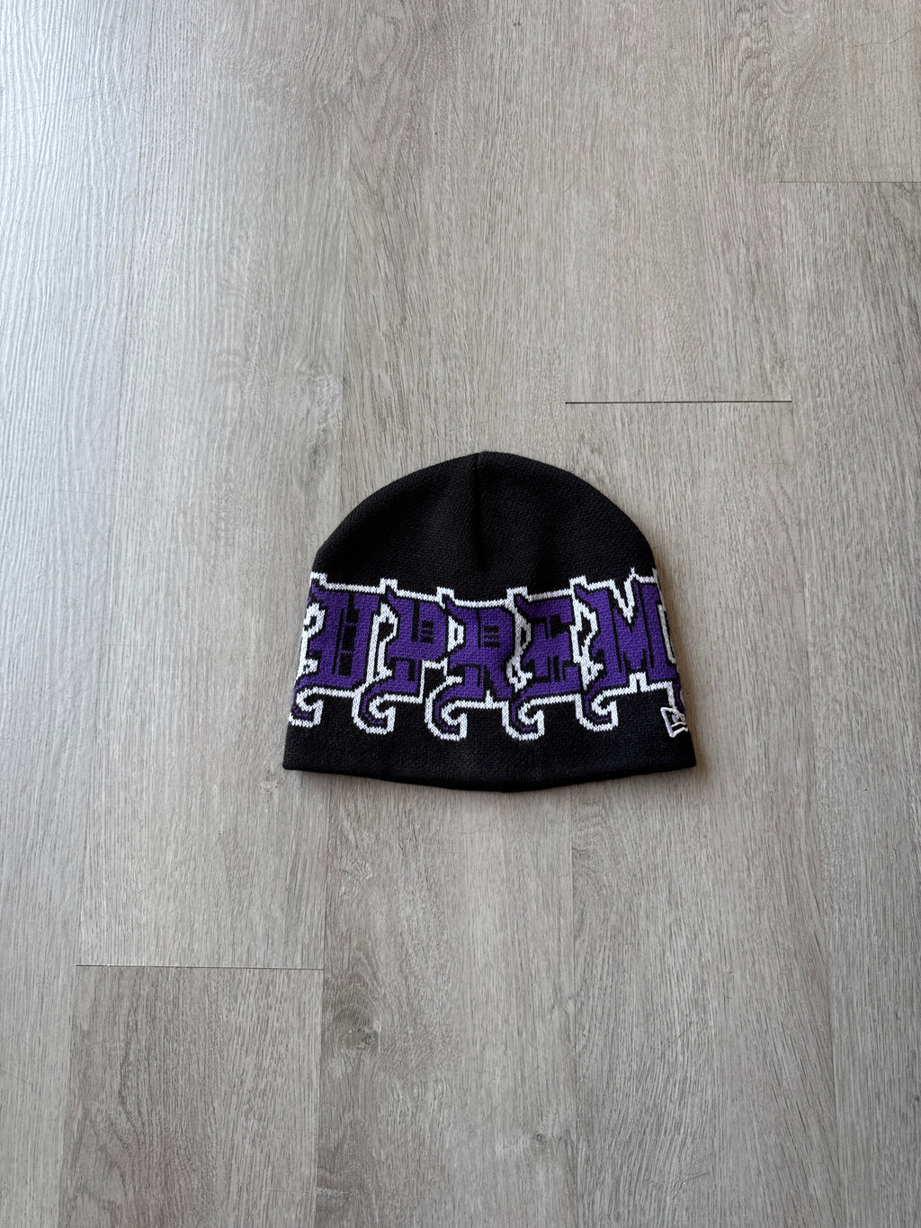 Supreme New Era Outline Black Beanie