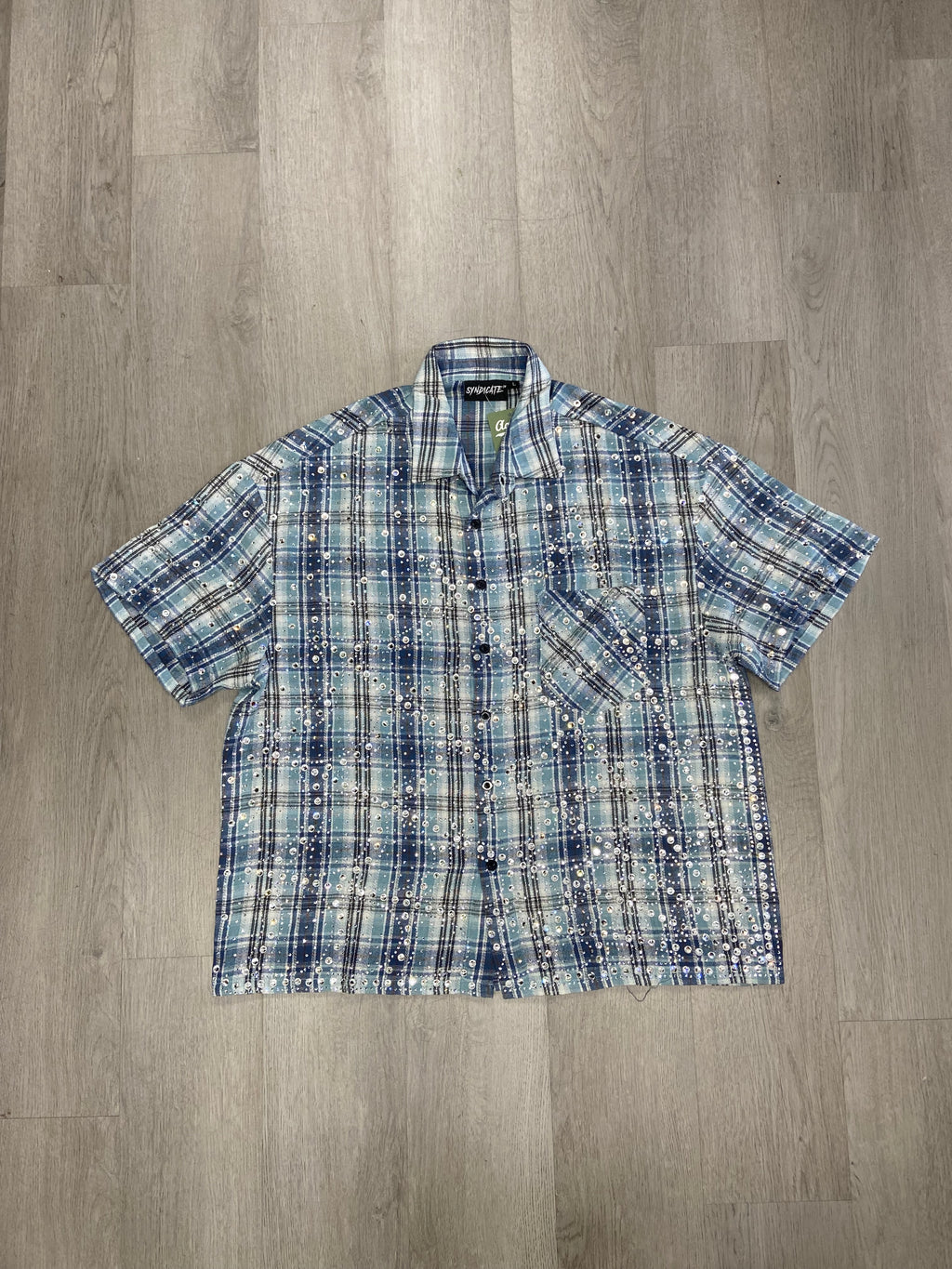 Syndicate Rhinestones Spider Web Flannel Shirt