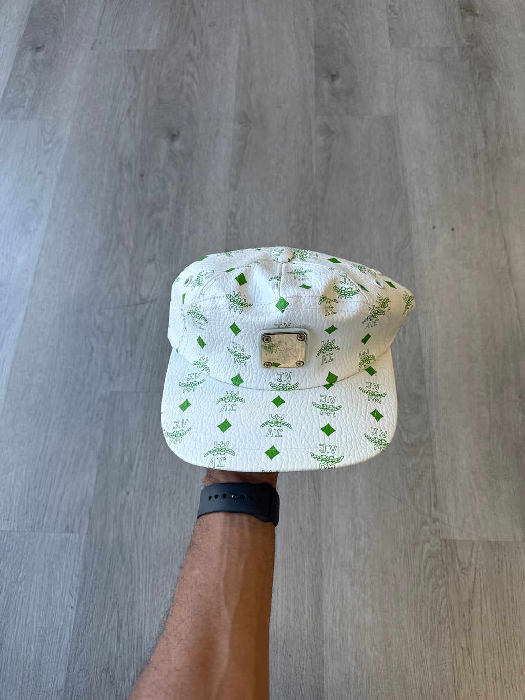 Vintage J.V Monogram Leather Snapback Hat